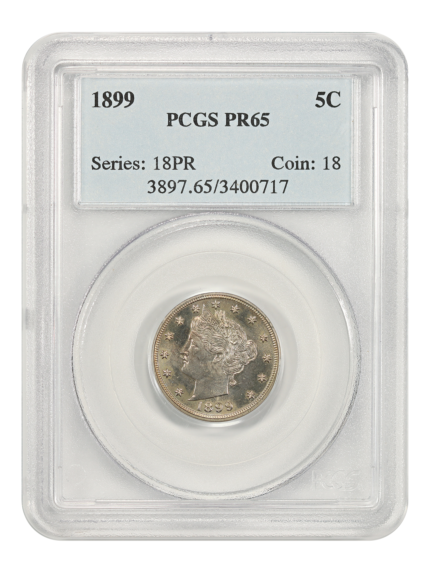 1899 5C PCGS PR65