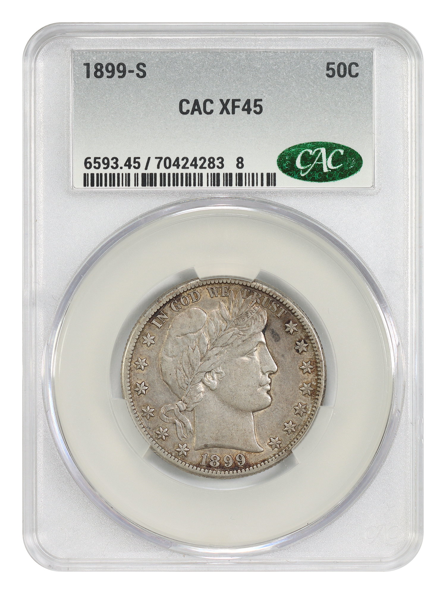 1899-S 50C CACG XF45