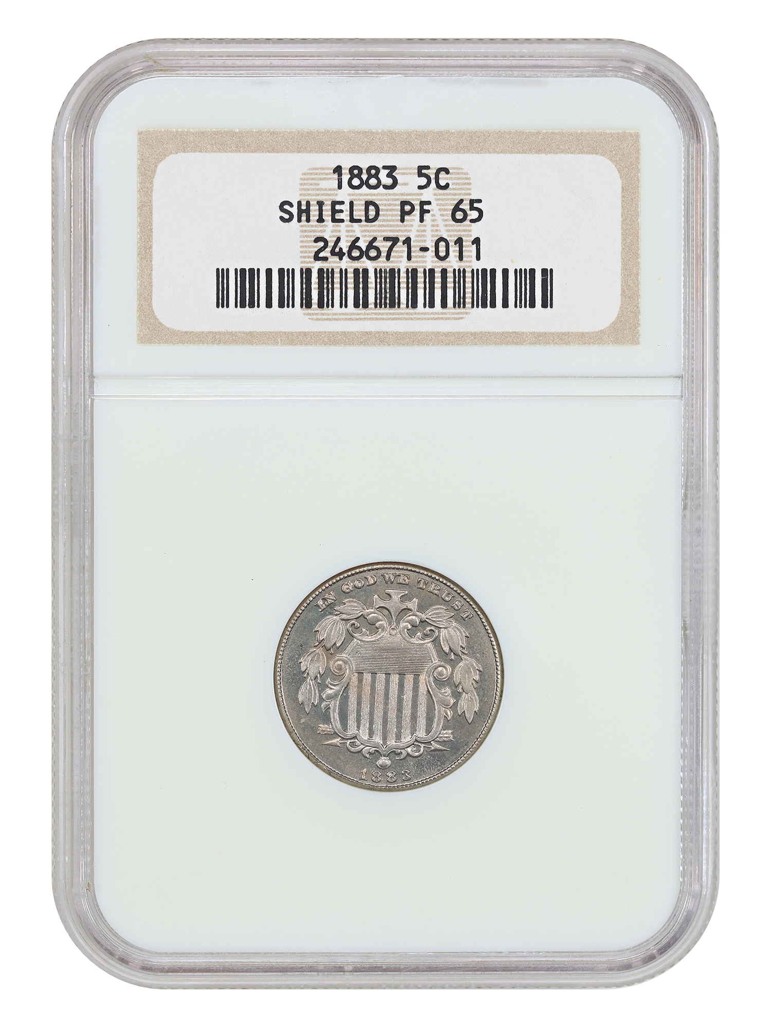 1883 5C Shield NGC PR65