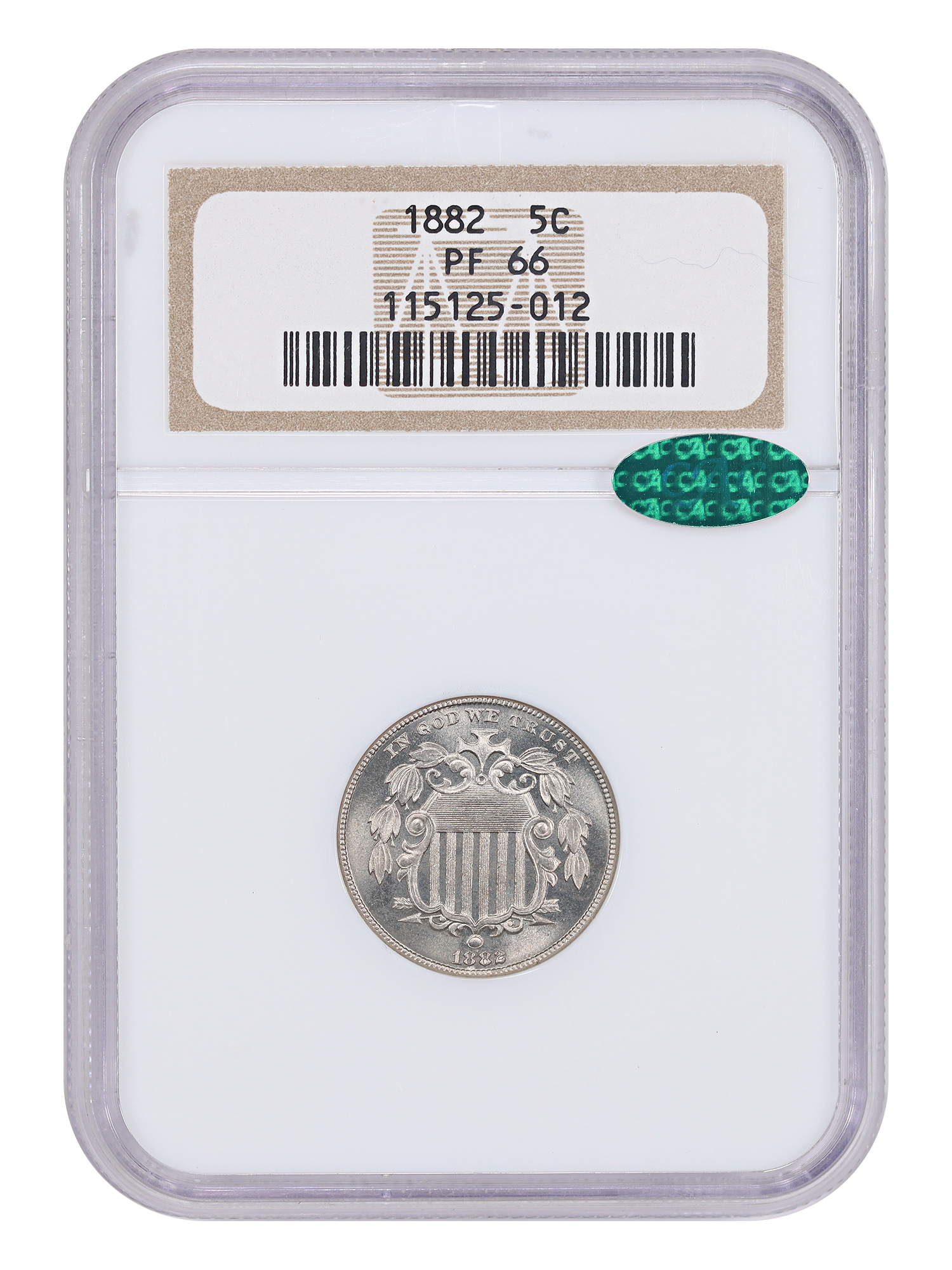 1882 5C NGC/CAC PR66