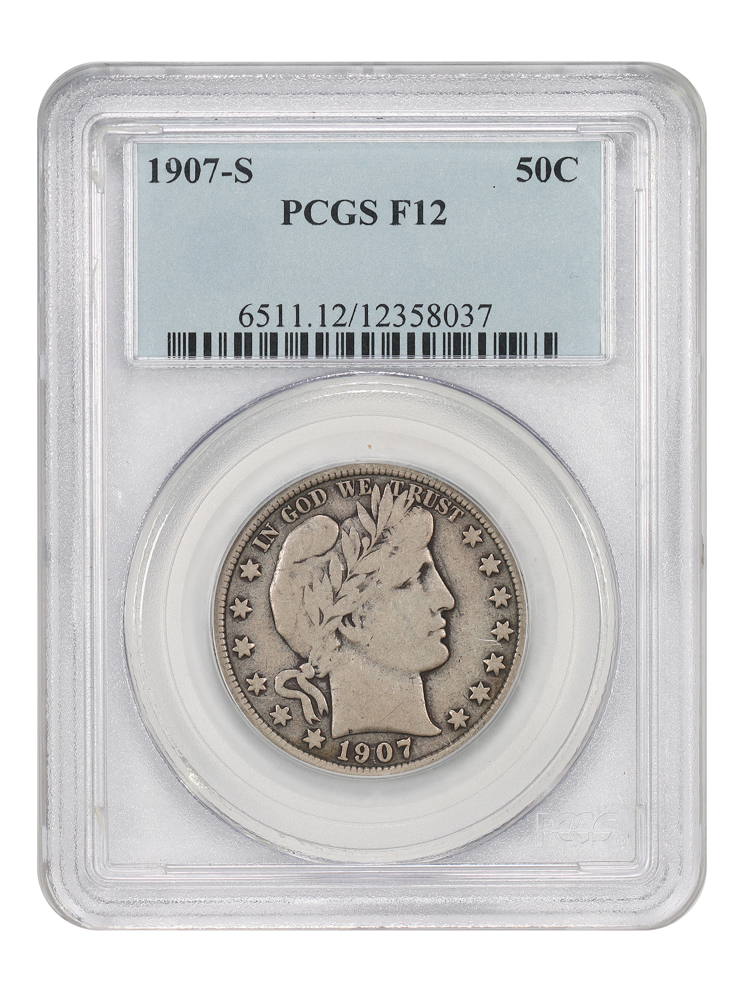 1907-S 50C PCGS Fine 12
