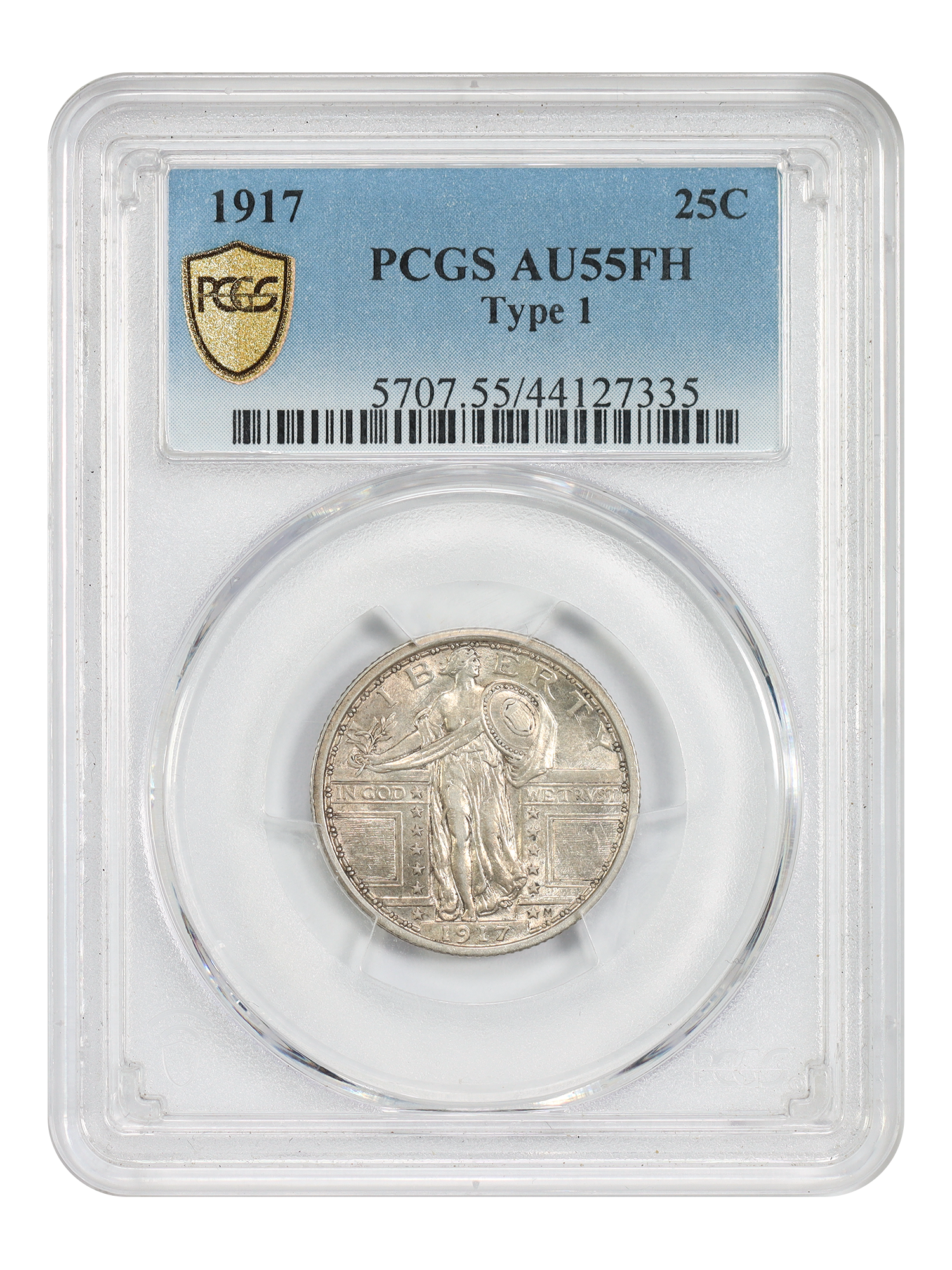 1917 25C PCGS AU55FH (Type 1)