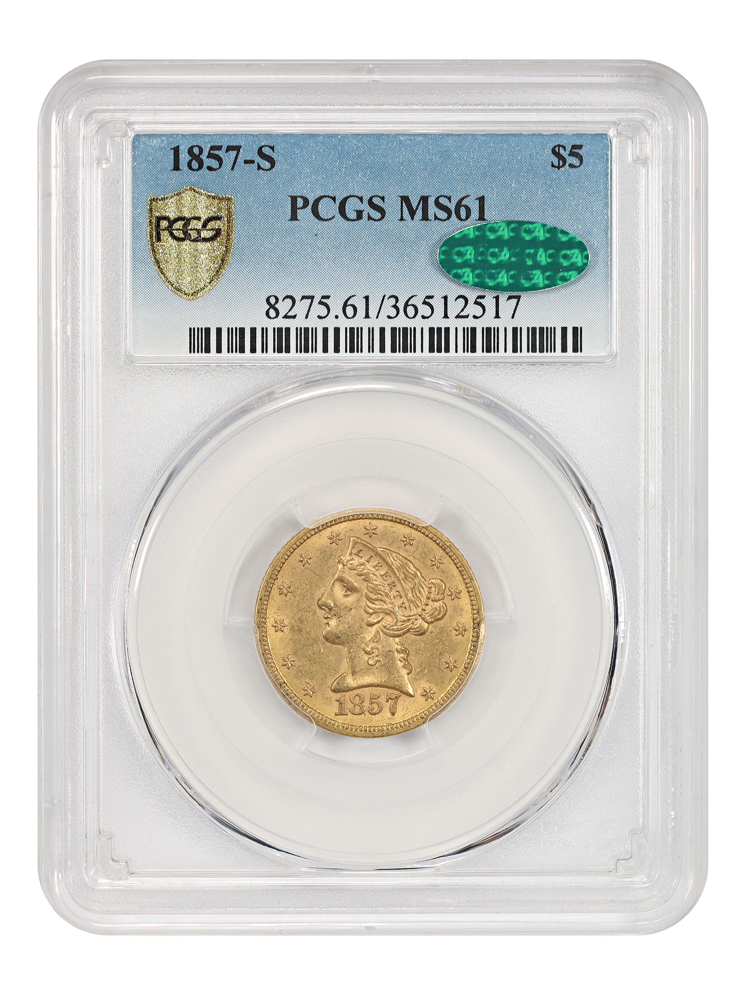 1857-S $5