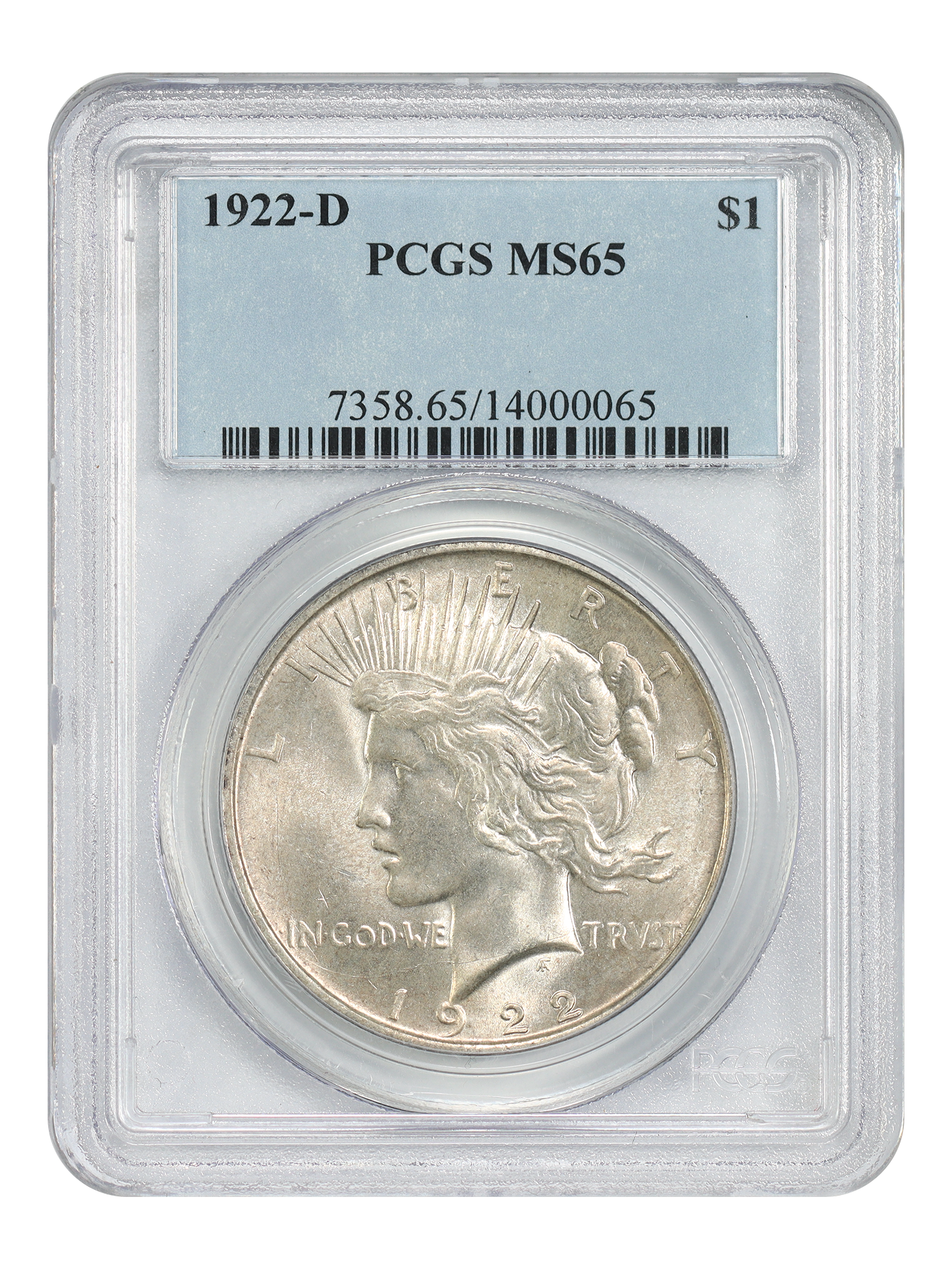 1922-D $1 PCGS MS65