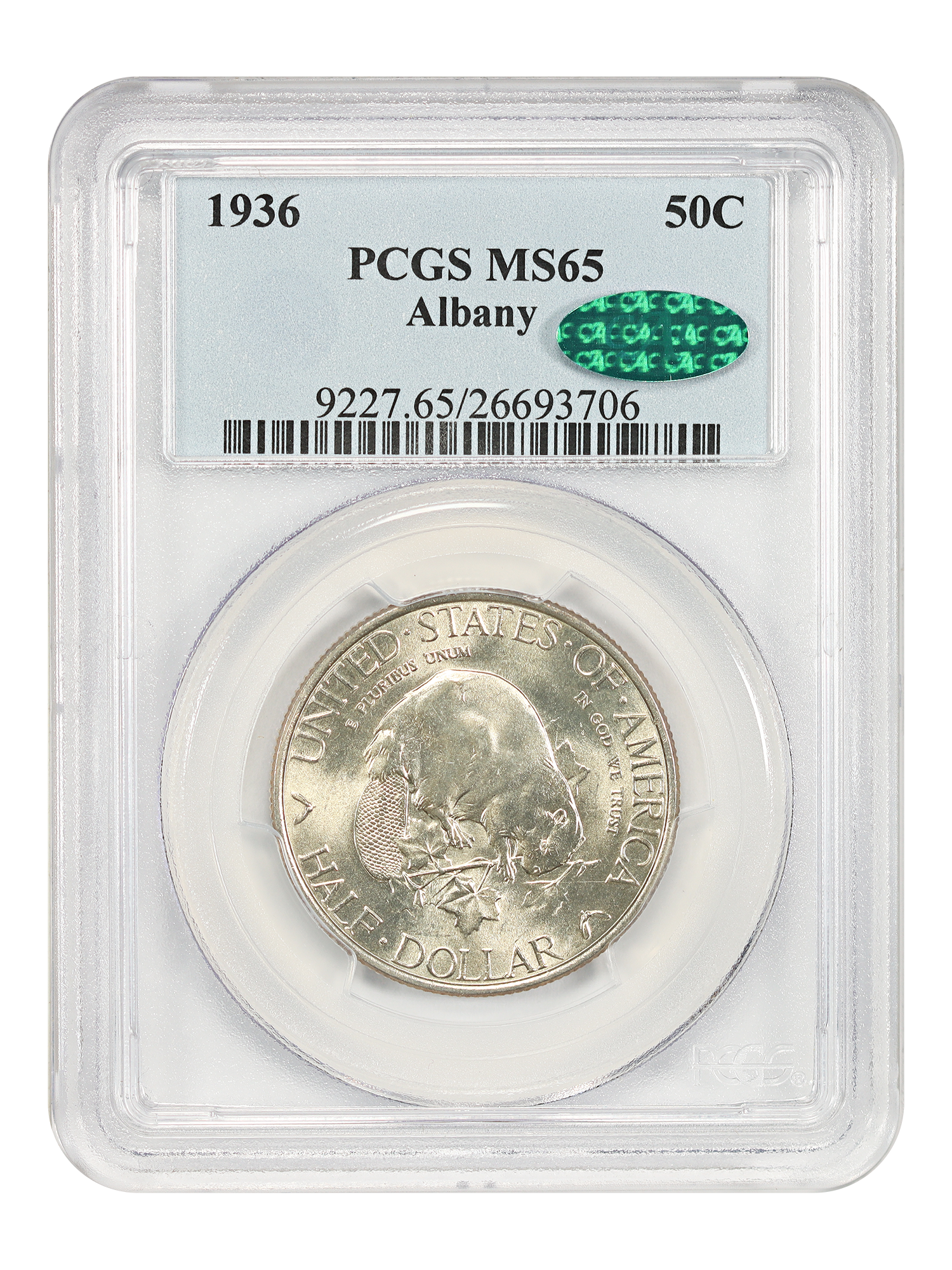 1936 50C Albany PCGS/CAC MS65