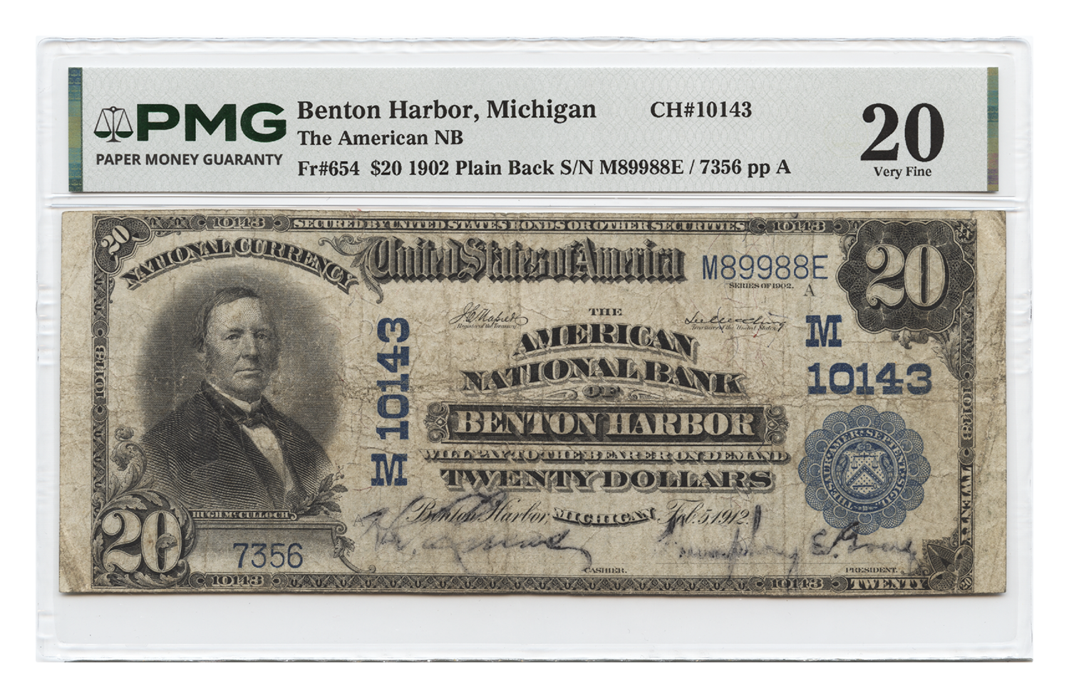 1902 Plain Back - $20
