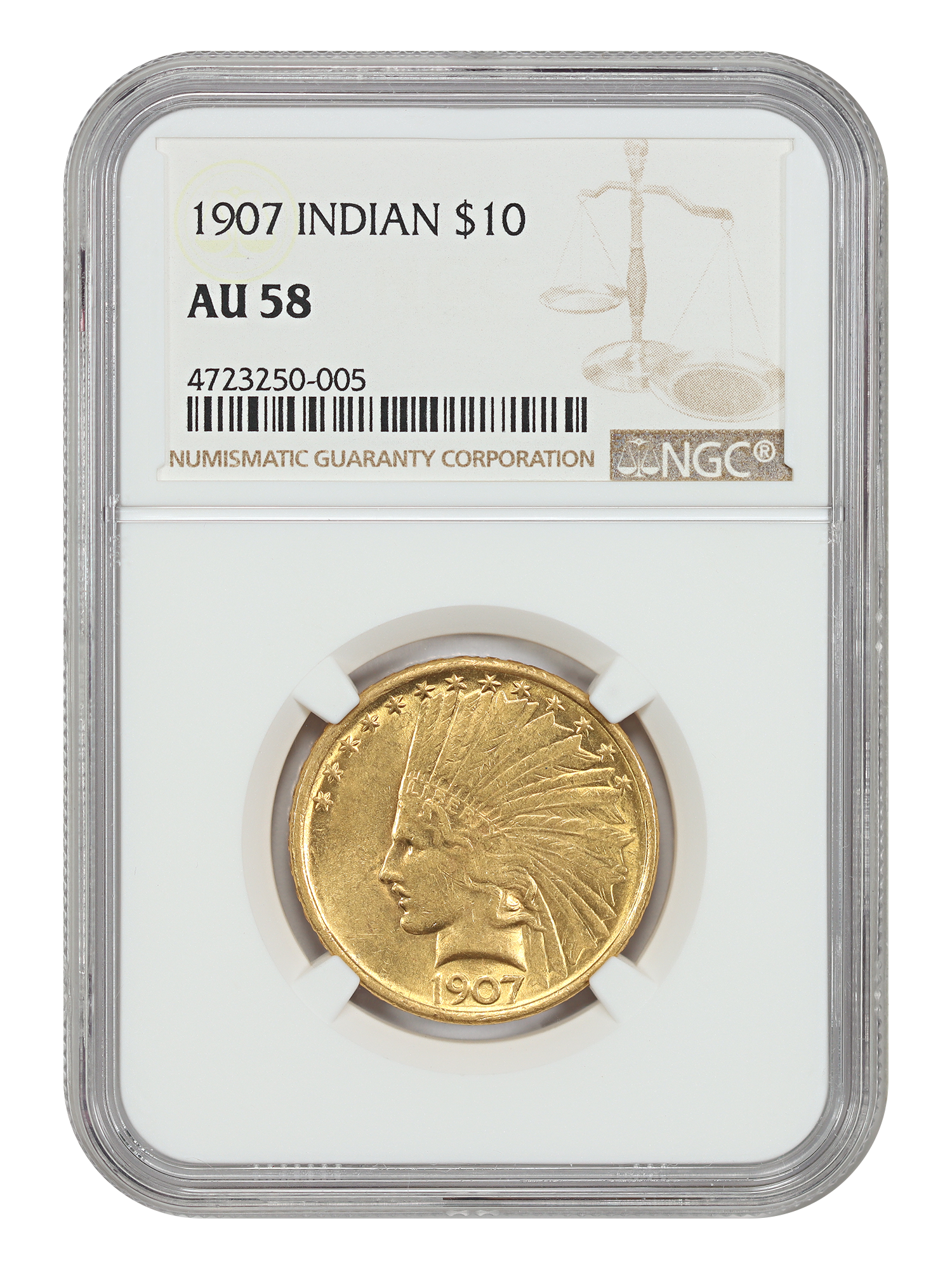 1907 $10 No Motto