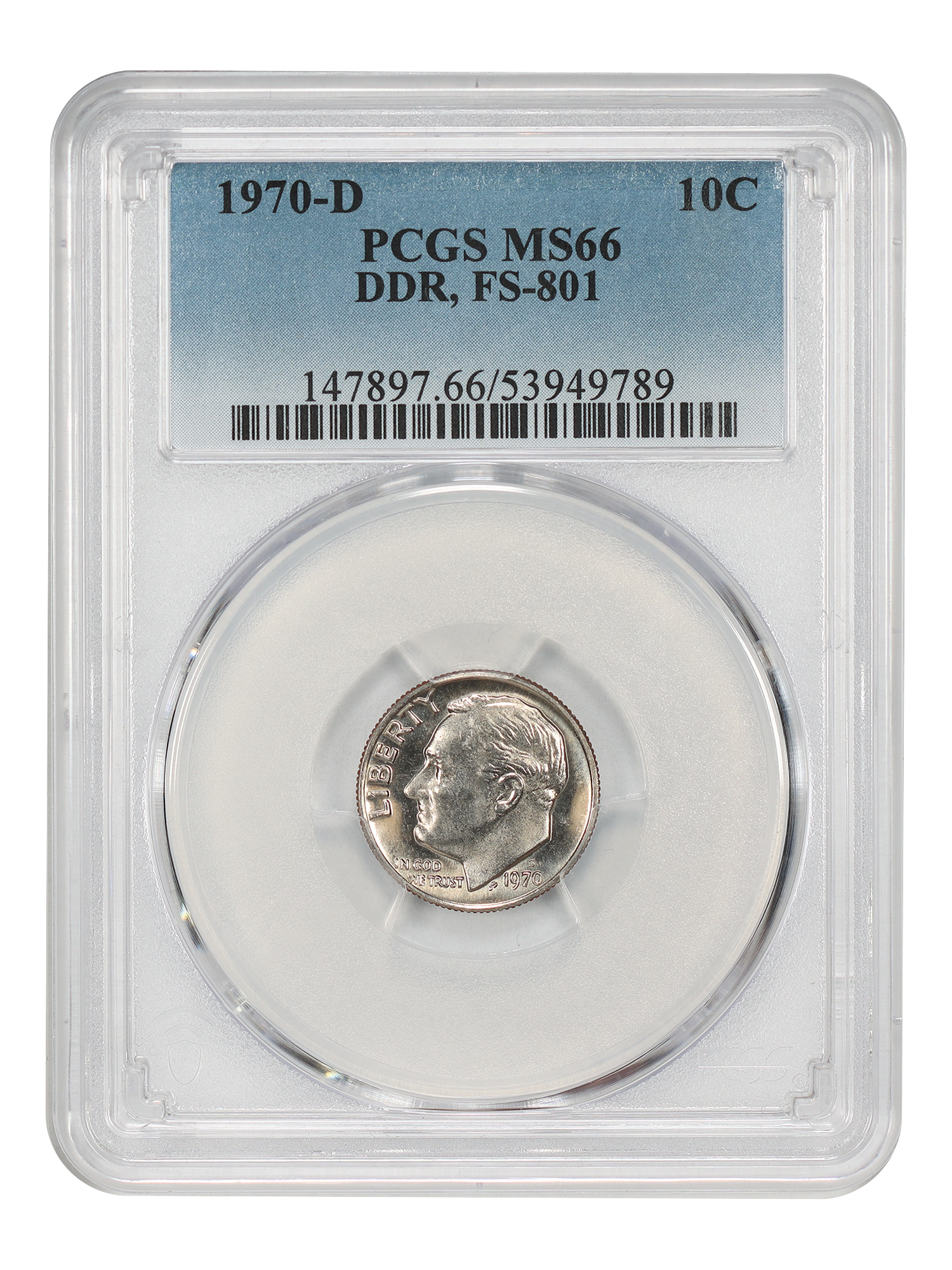 1970-D 10C PCGS MS66 (DDR, FS-801)