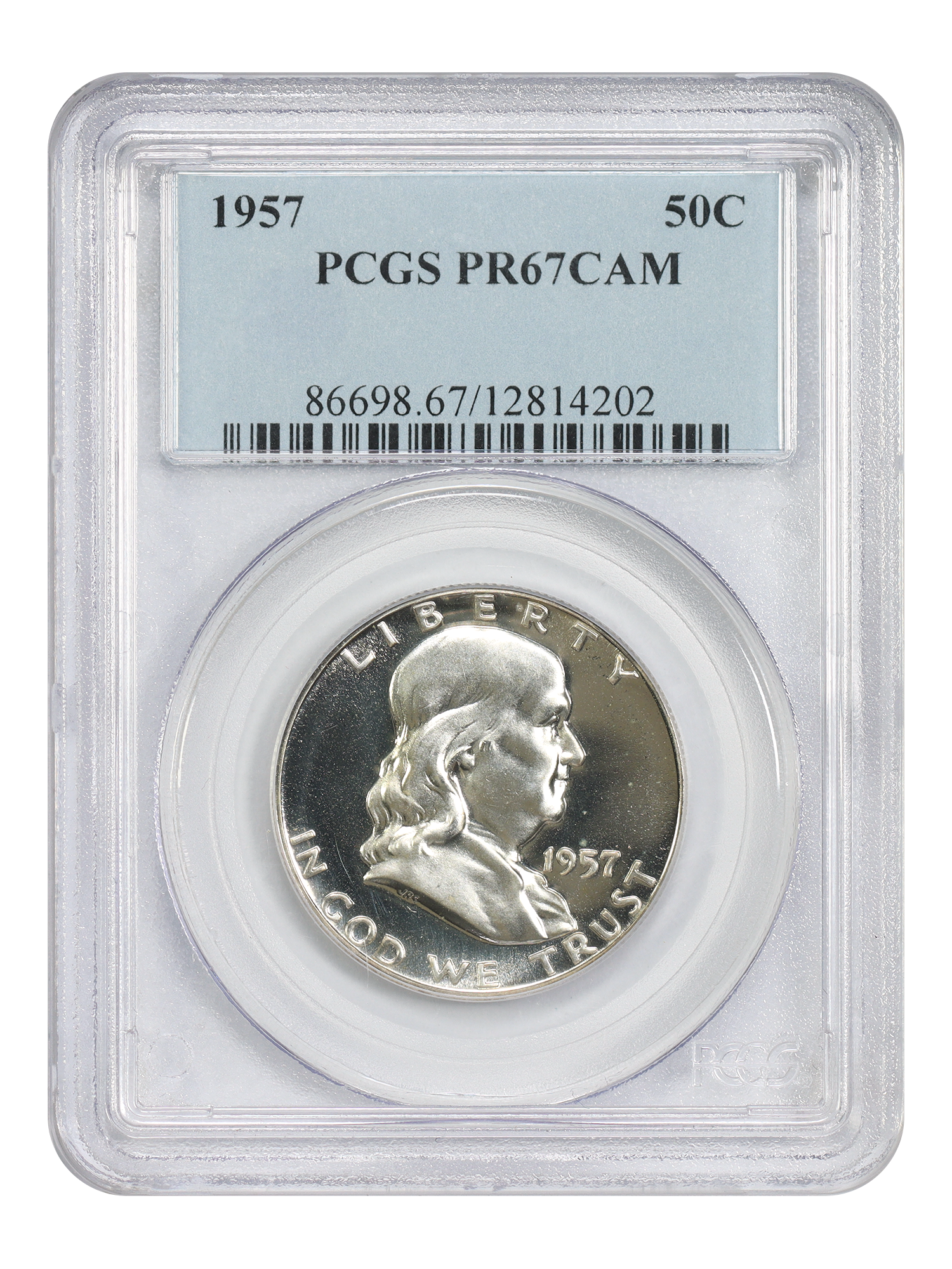 1957 50C PCGS PR67CAM
