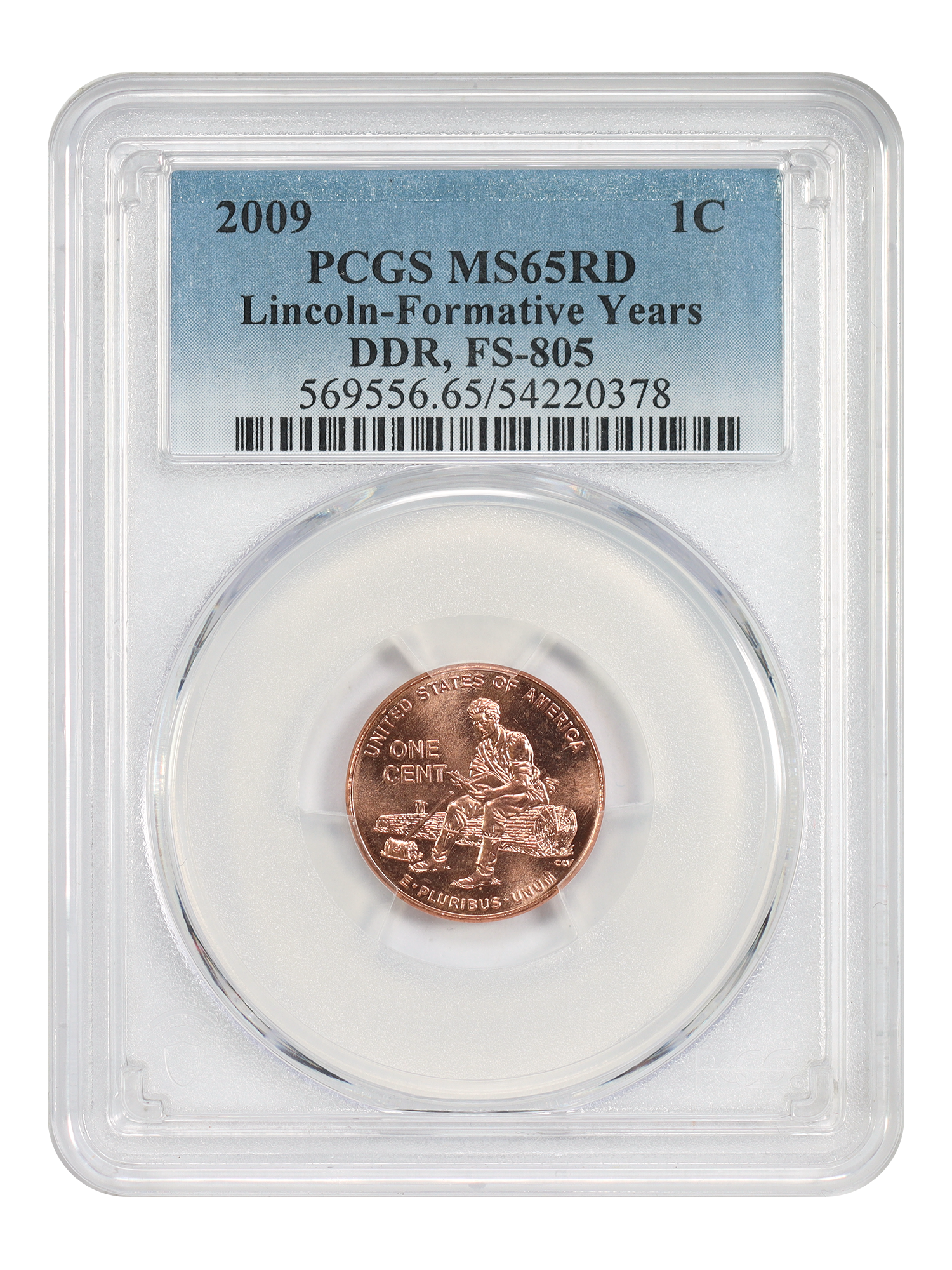 2009 1C Lincoln-Formative Years PCGS MS65RD (DDR, FS-805)