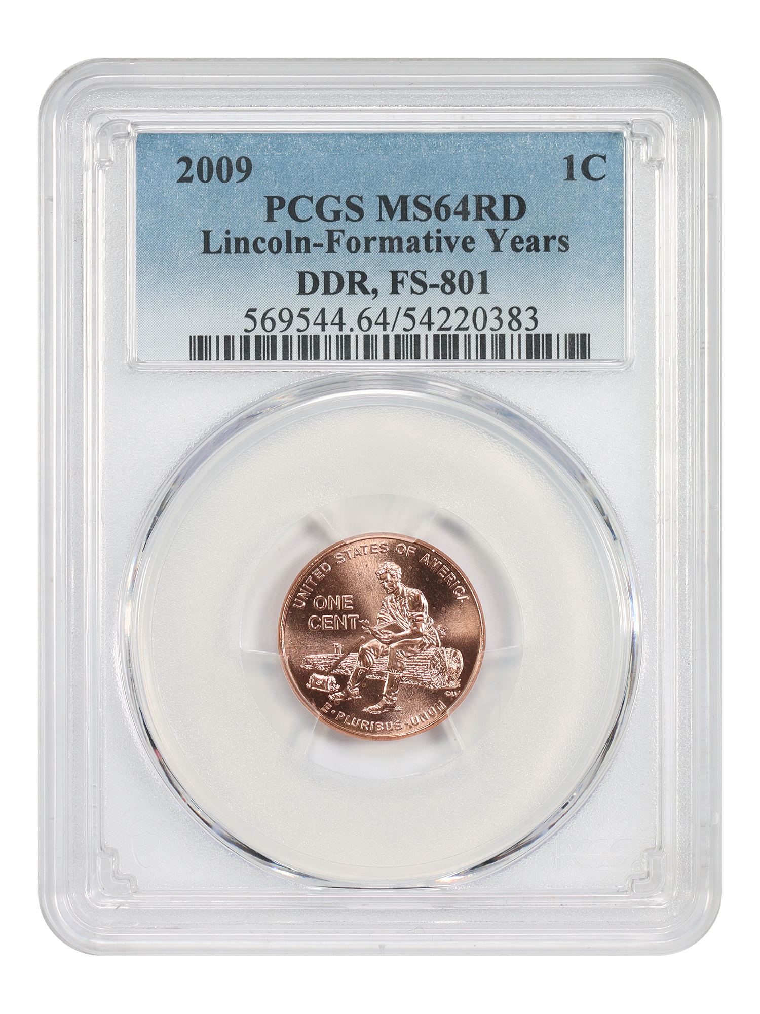 2009 1C Lincoln-Formative Years PCGS MS64RD (DDR, FS-801)