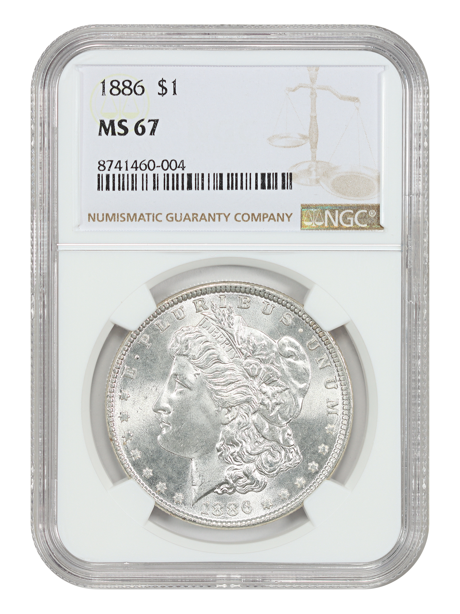 1886 $1 NGC MS67