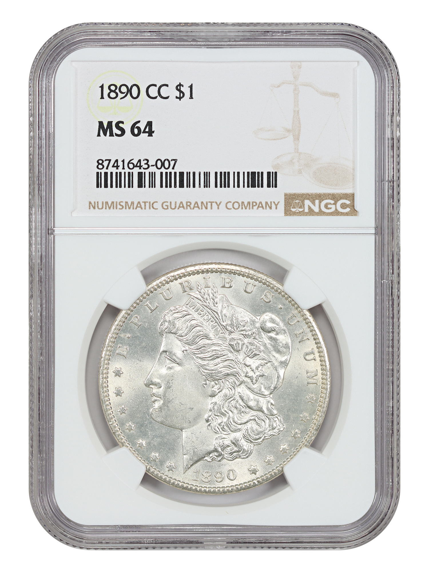 1890-CC $1 NGC MS64