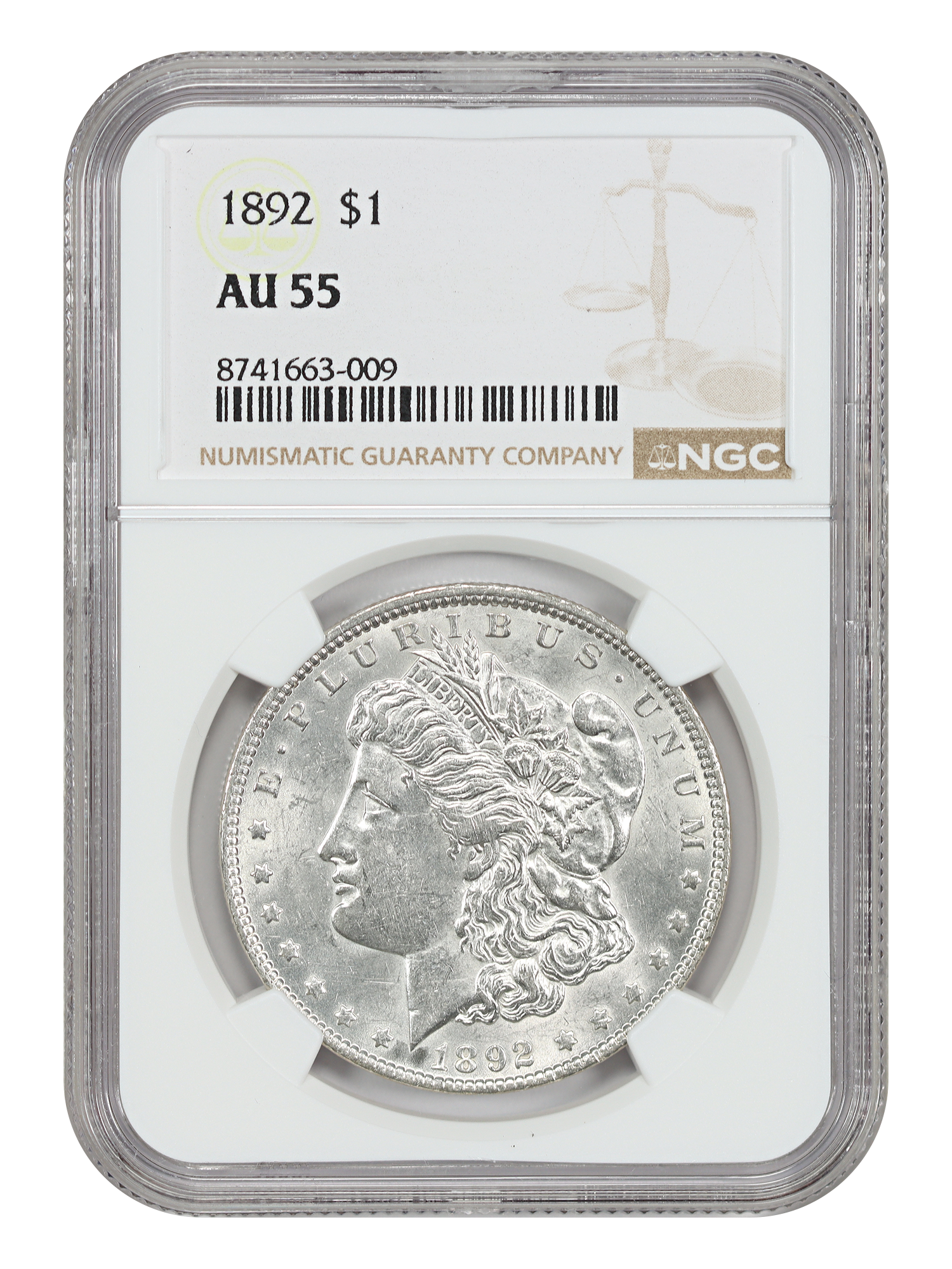 1892 $1 NGC AU55