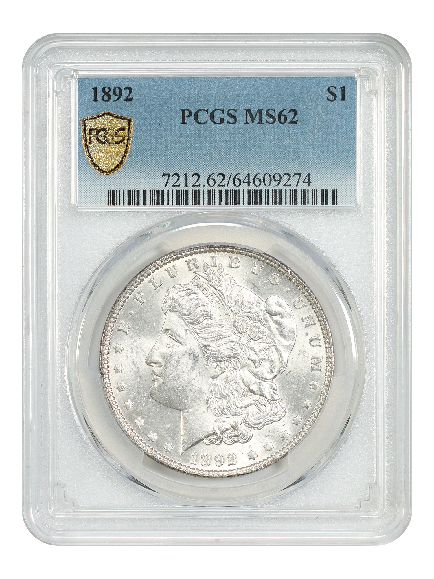1892 $1 PCGS MS62