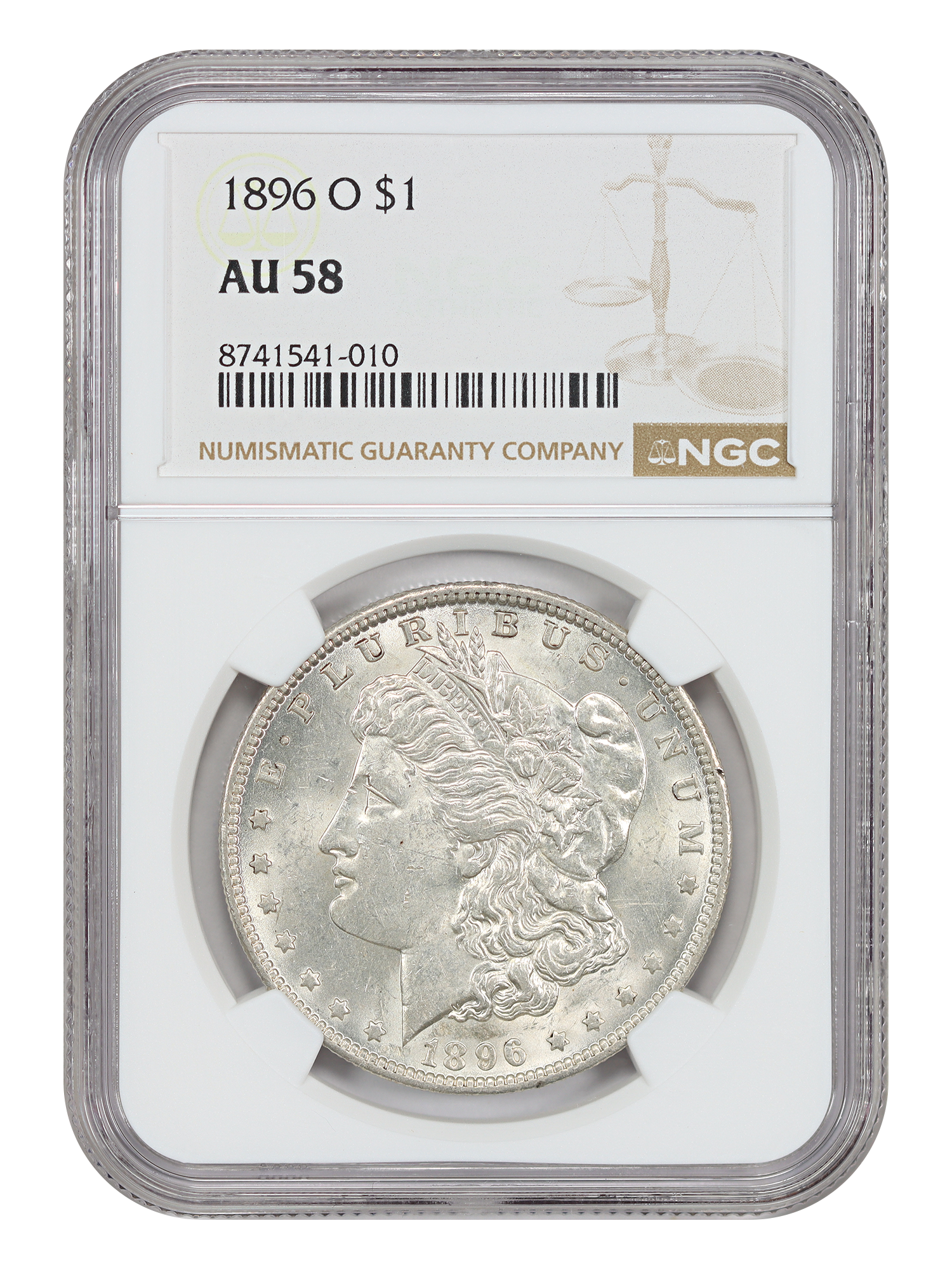 1896-O $1 NGC AU58