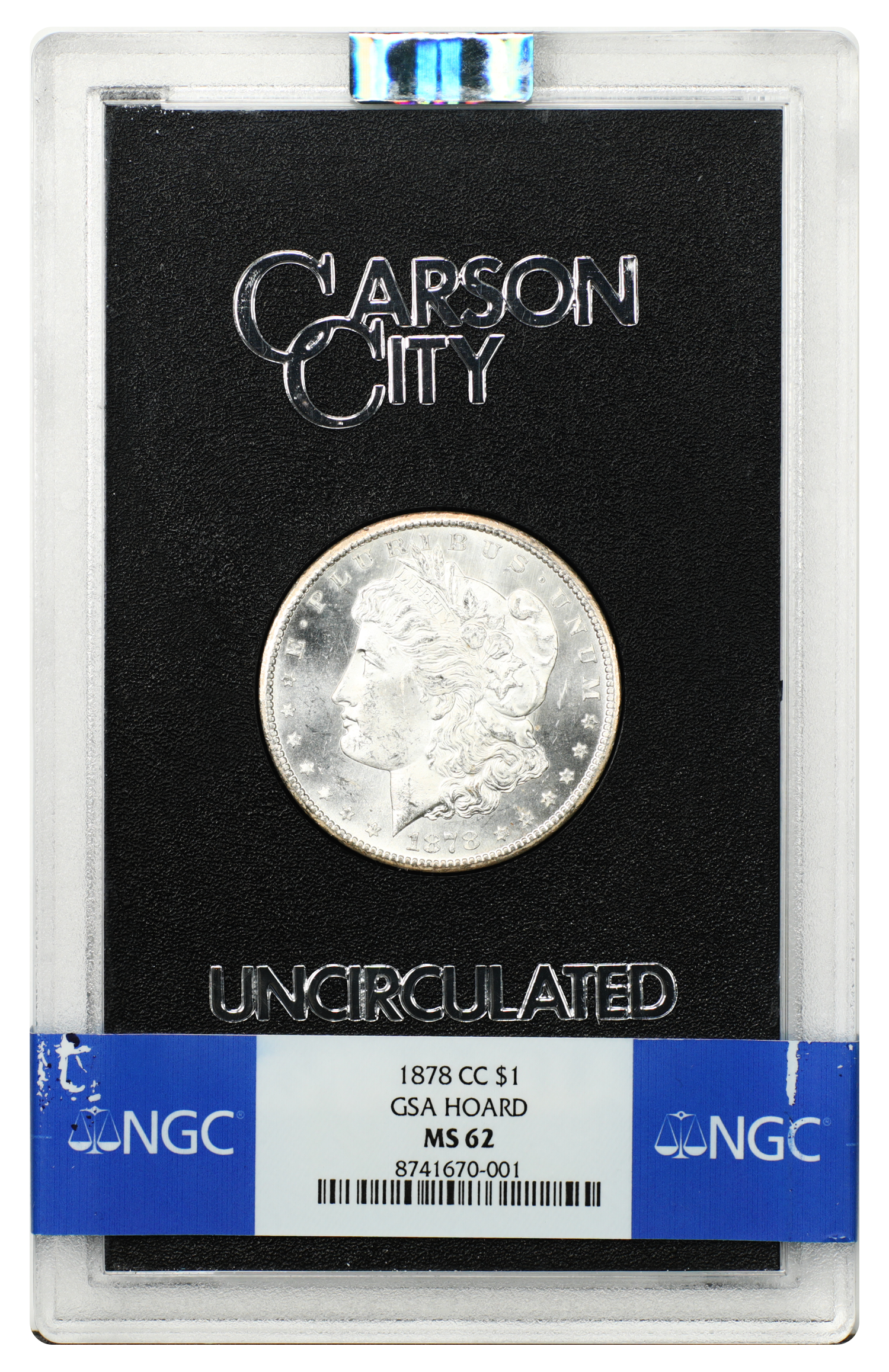 GSA: 1878-CC $1 NGC MS62 (w/Box)