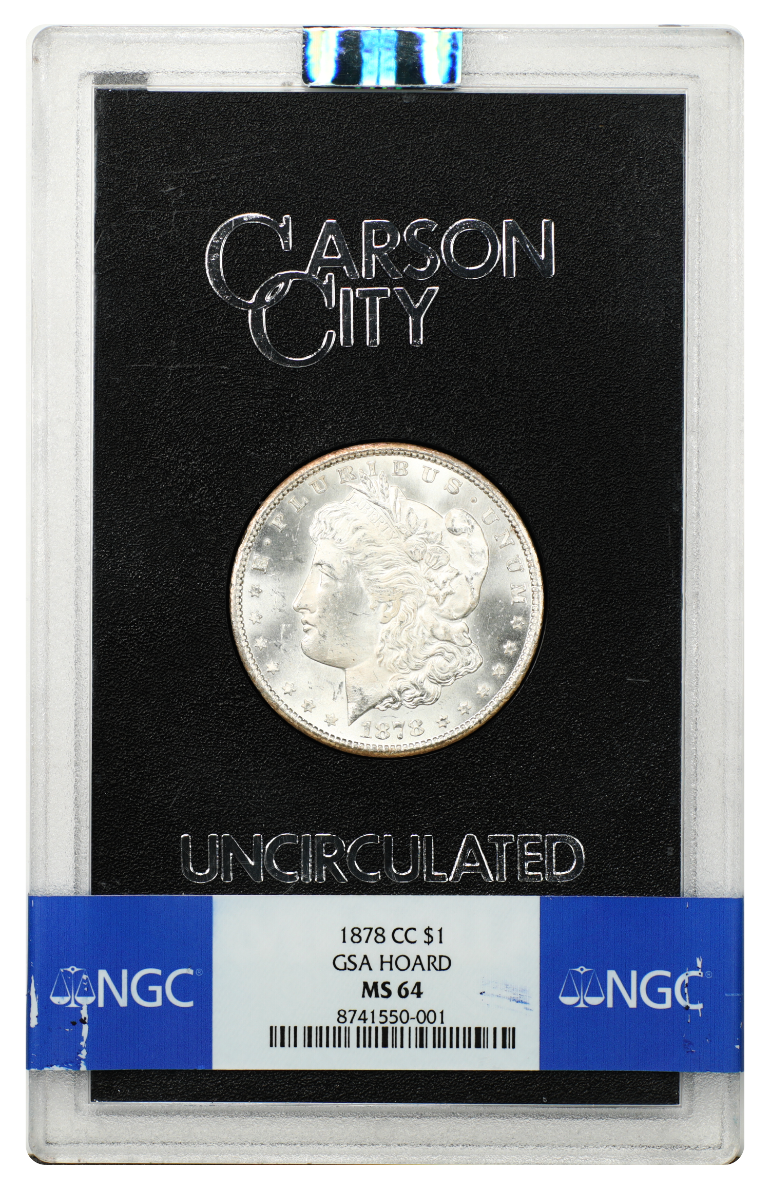 GSA: 1878-CC $1 NGC MS64 (Box & COA)