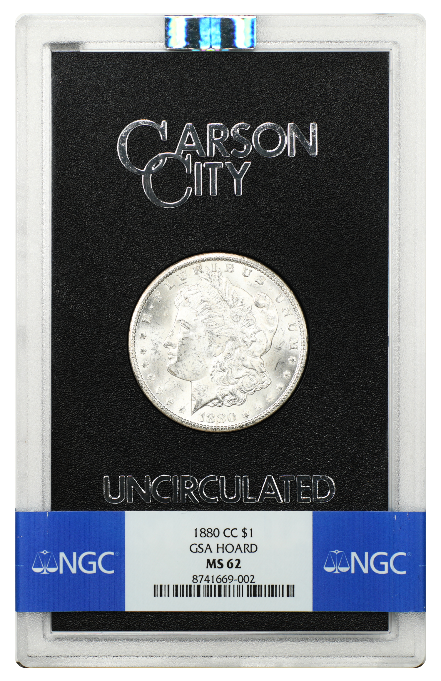 GSA: 1880-CC $1 NGC MS62 (w/Box)