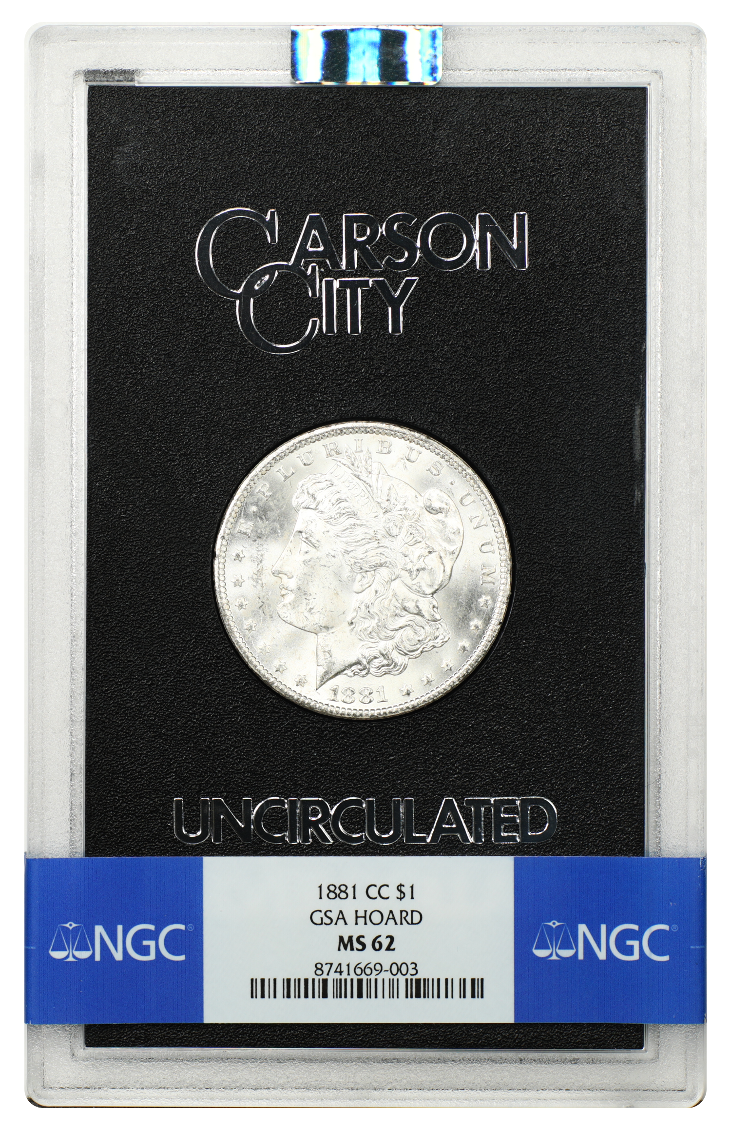 GSA: 1881-CC $1 NGC MS62 (w/Box)