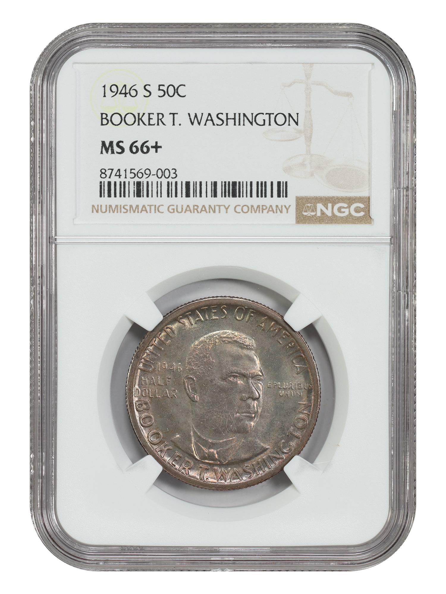 1946-S 50C Booker T. Washington NGC MS66+