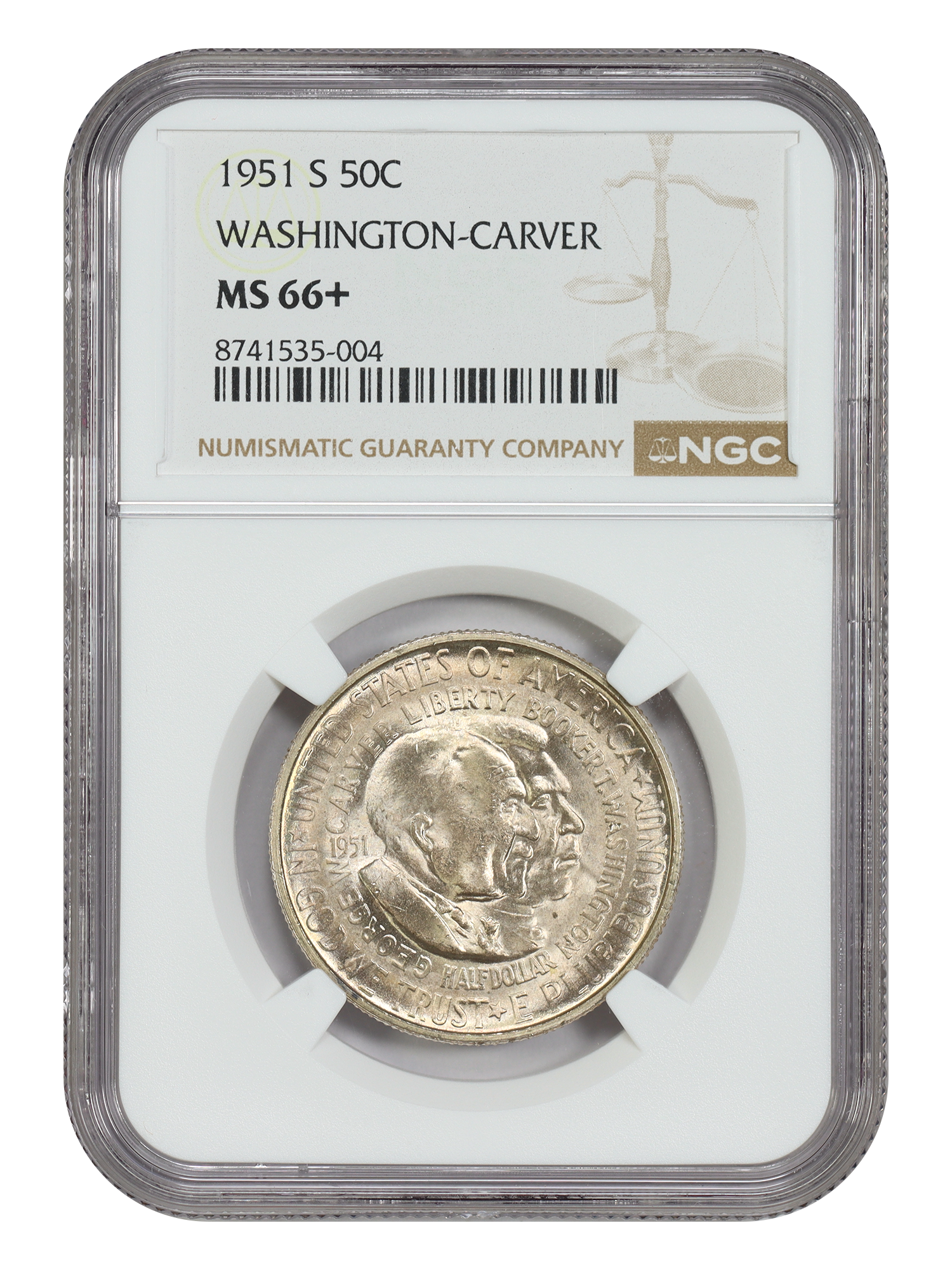 1951-S 50C Washington-Carver NGC MS66+