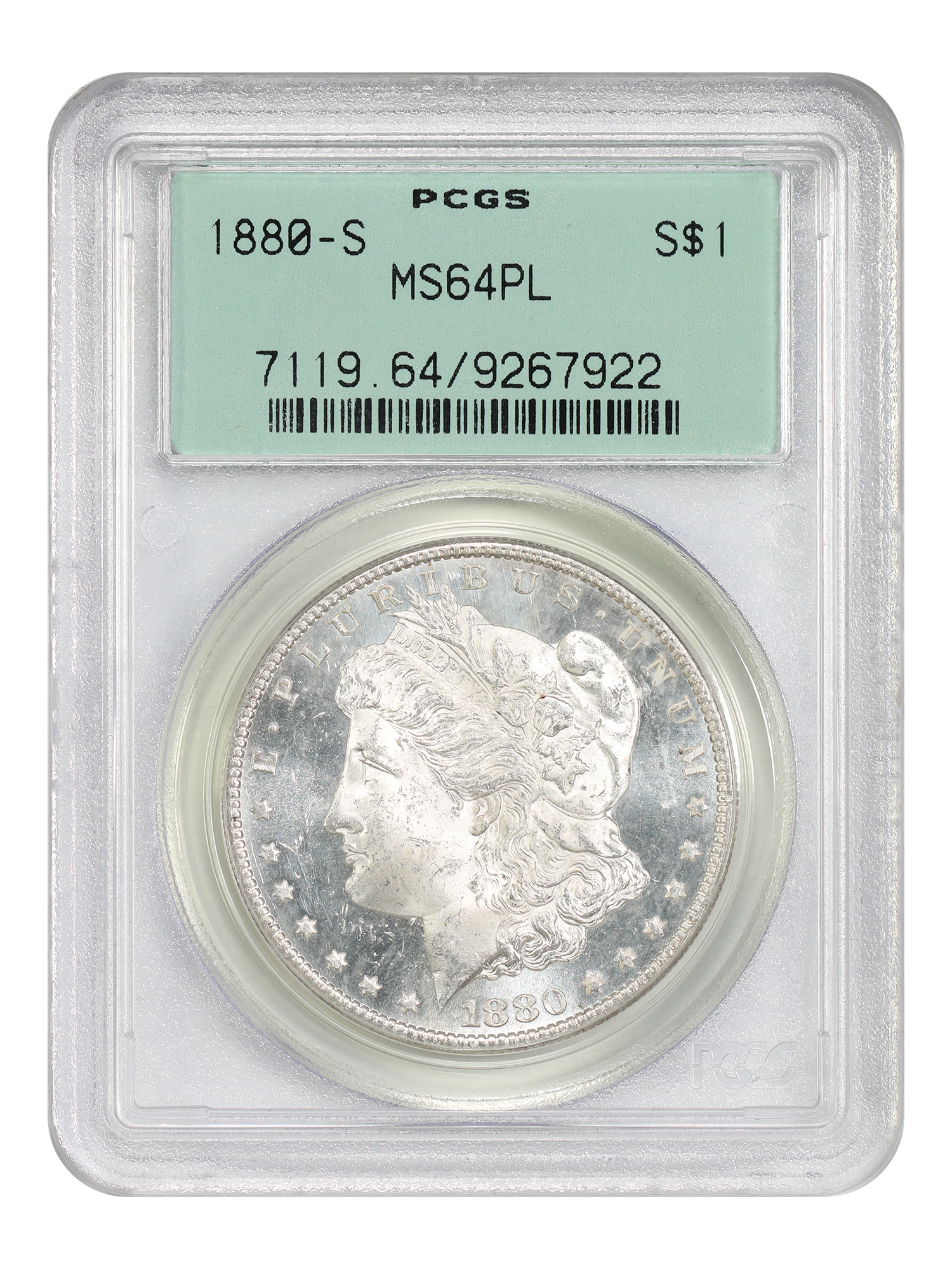 1880-S $1 PCGS MS64PL (OGH)