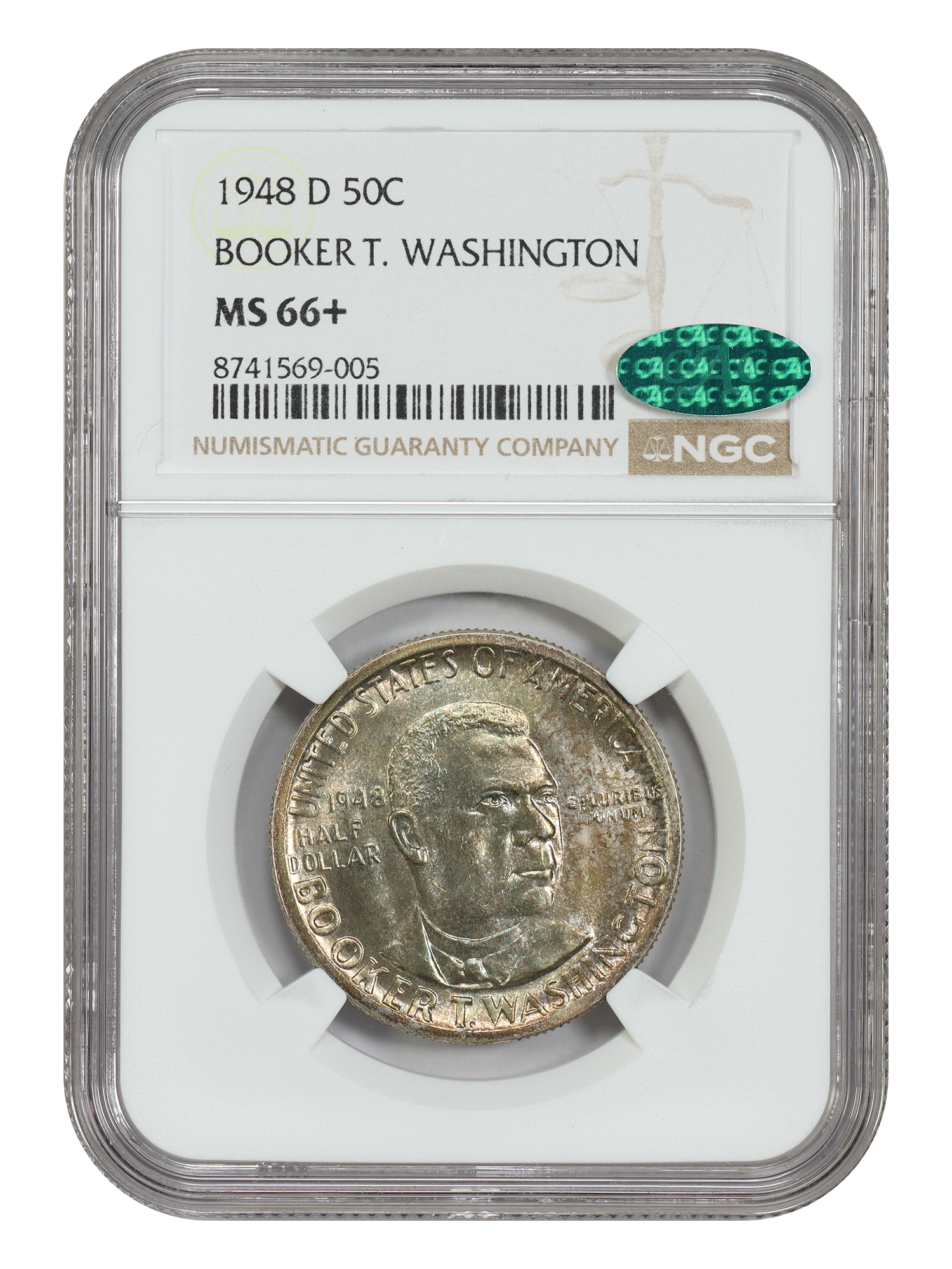 1948-D 50C Booker T. Washington NGC/CAC MS66+