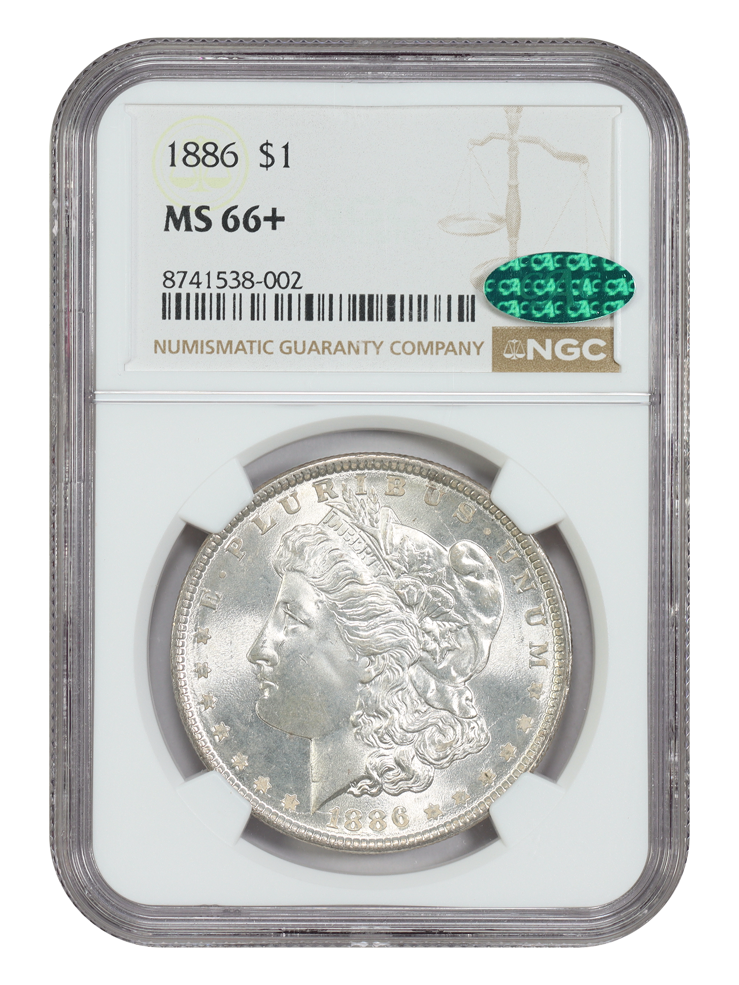 1886 $1 NGC/CAC MS66+