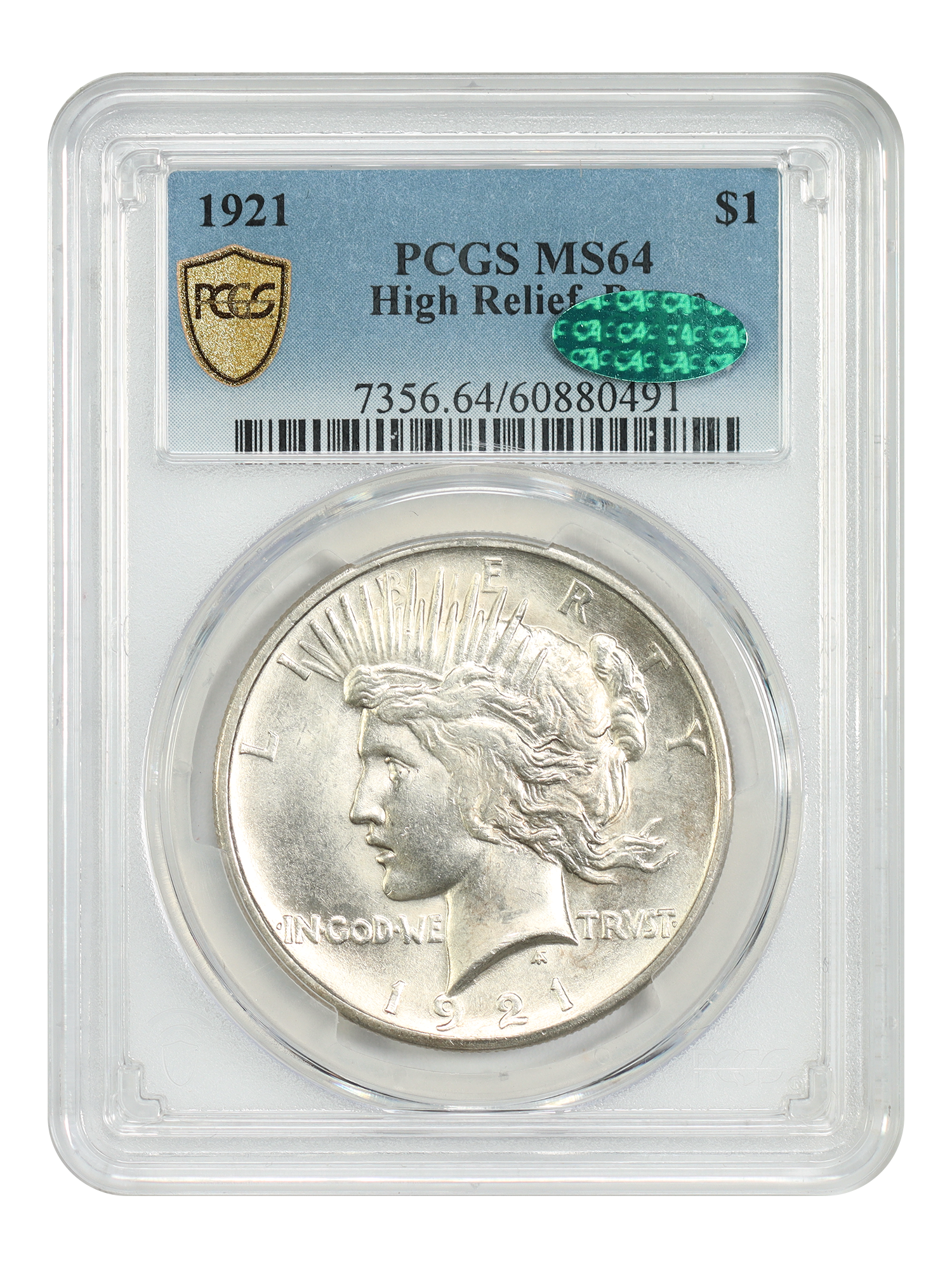 1921 $1 High Relief, Peace