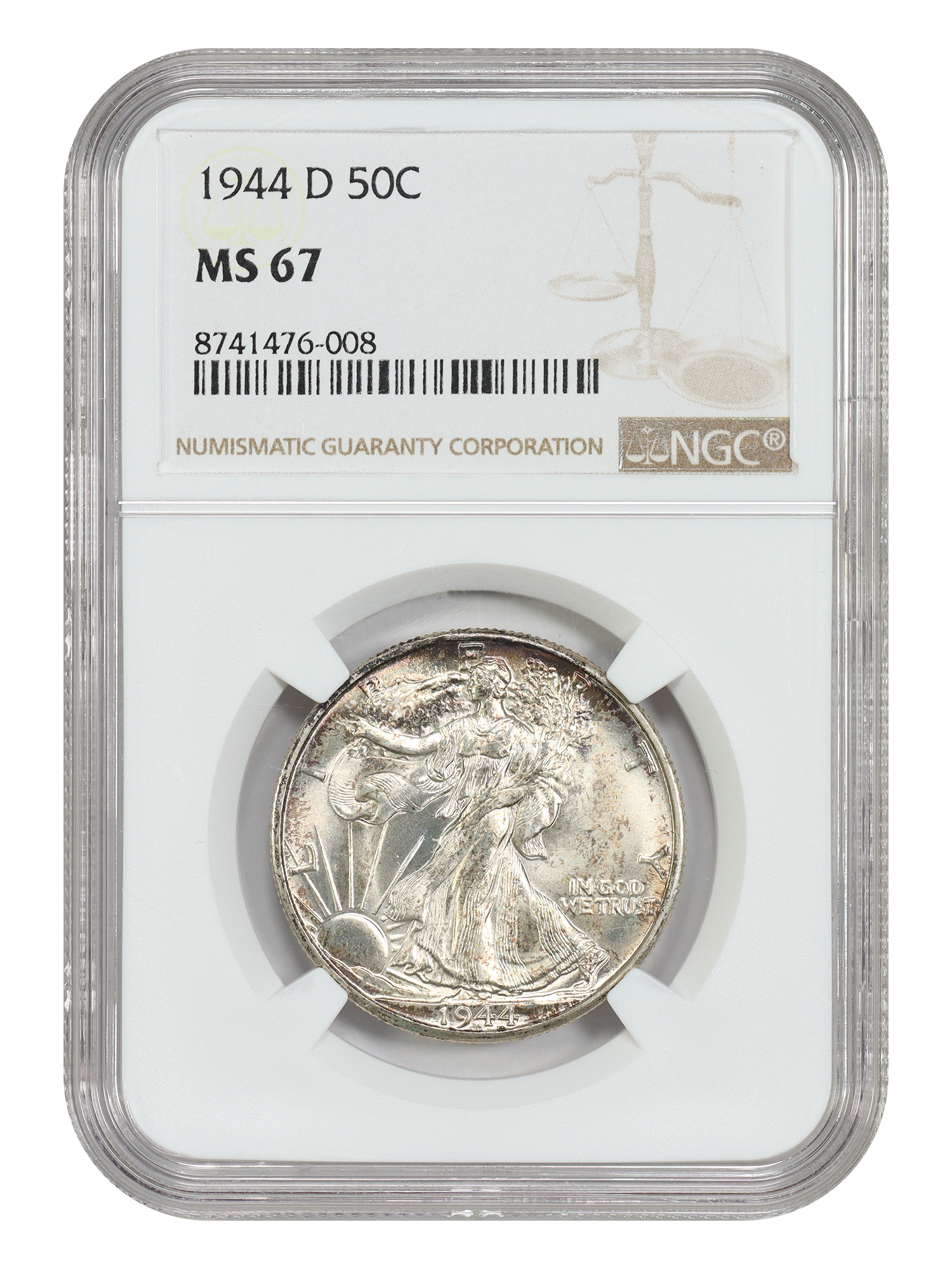 1944-D 50C NGC MS67