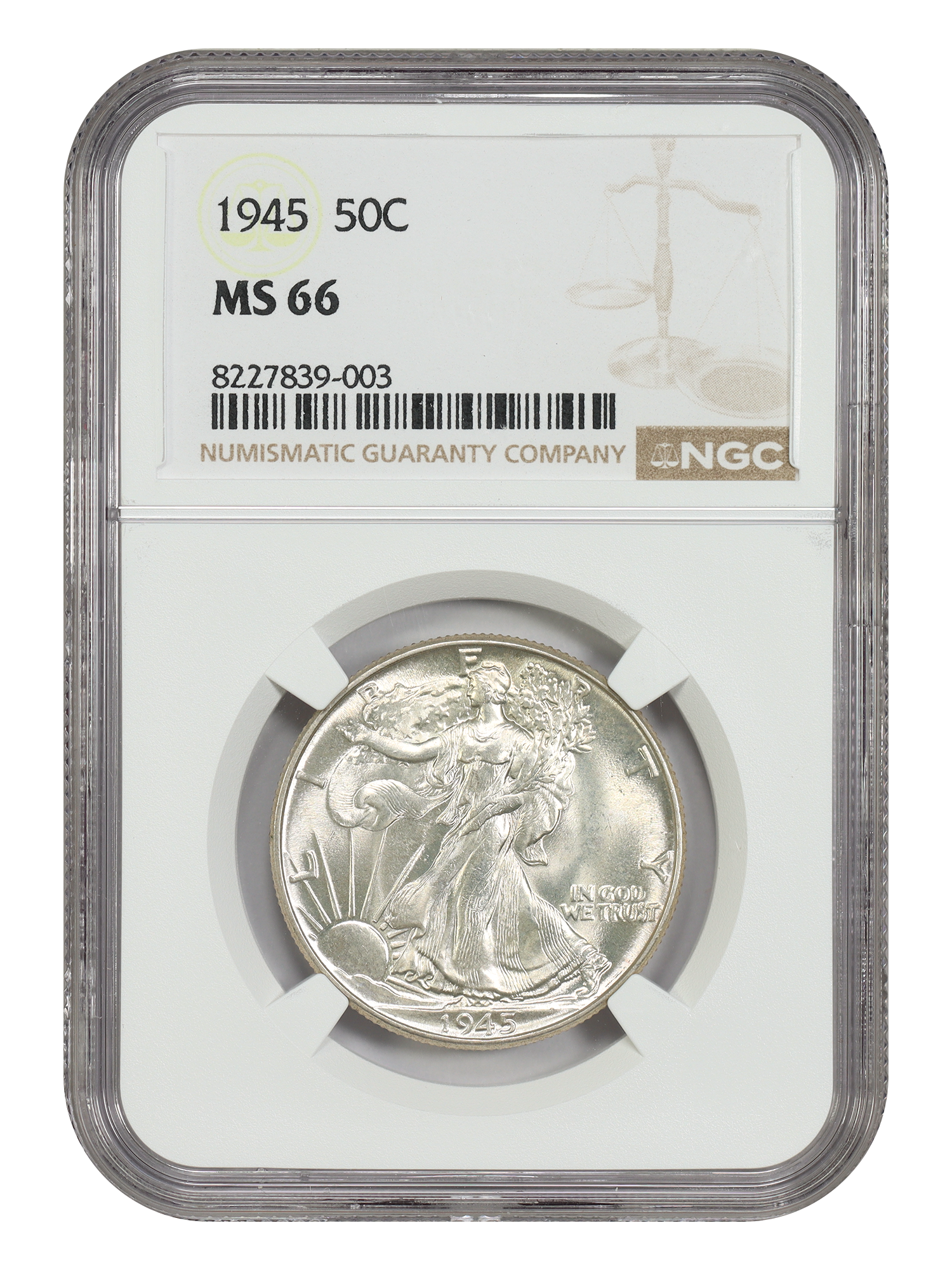 1945 50C NGC MS66