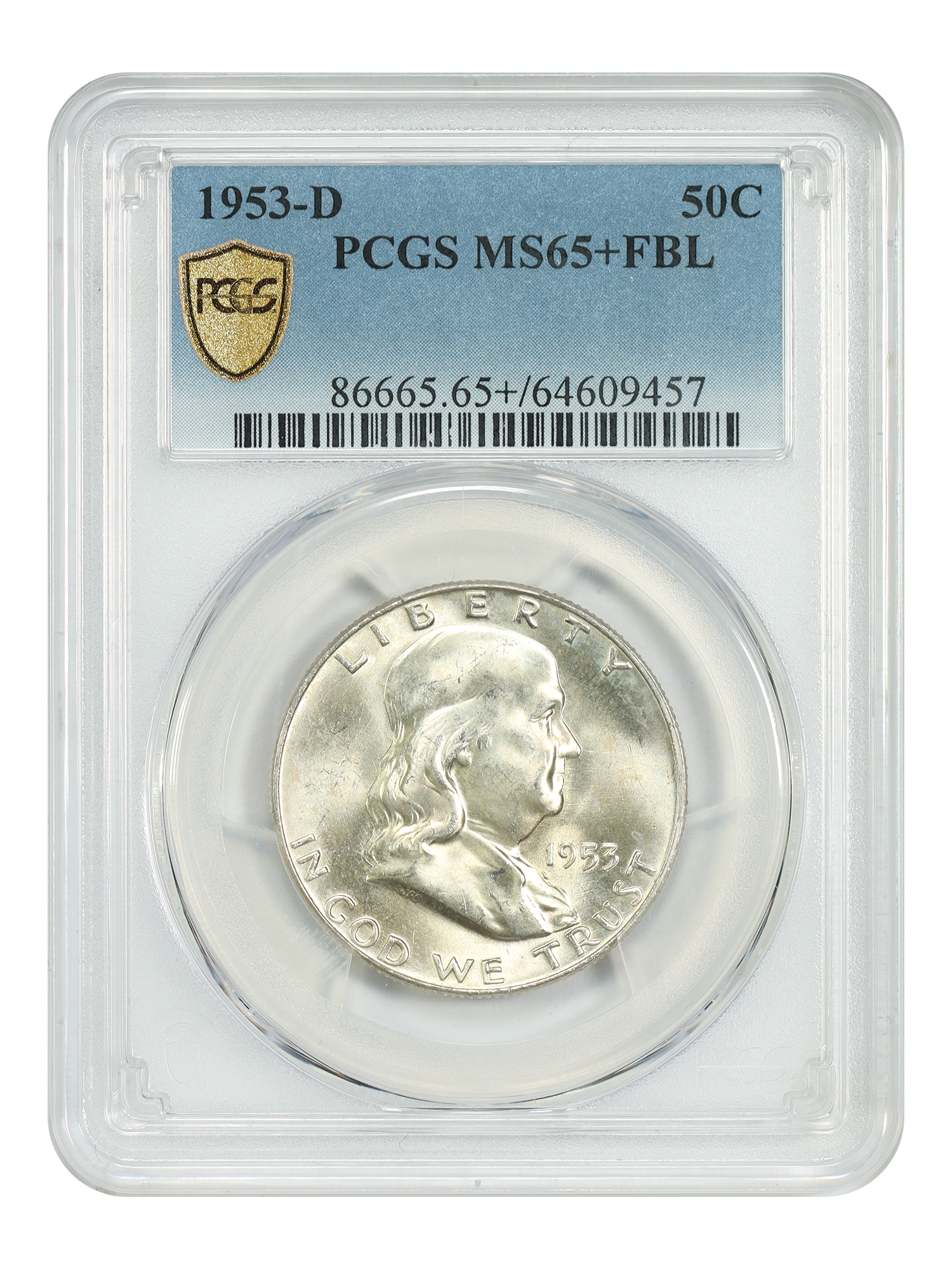 1953-D 50C PCGS MS65+FBL