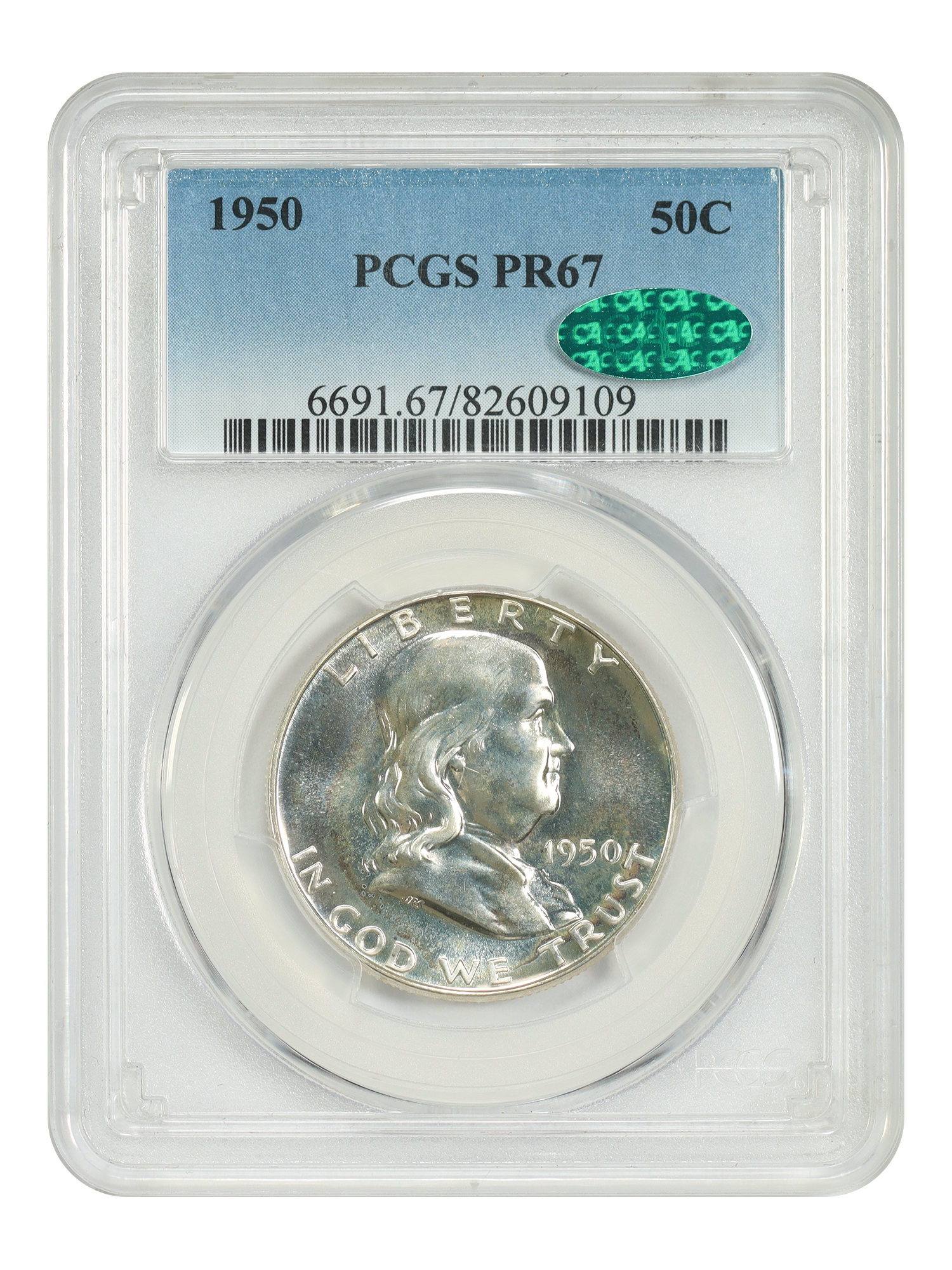 1950 50C PCGS/CAC PR67