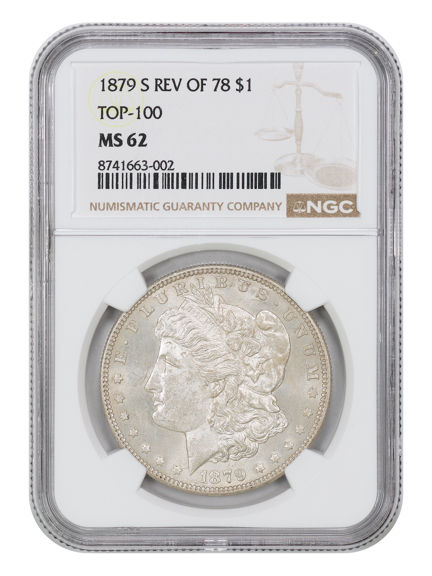 1879-S $1 NGC MS62 (Reverse of 1878)