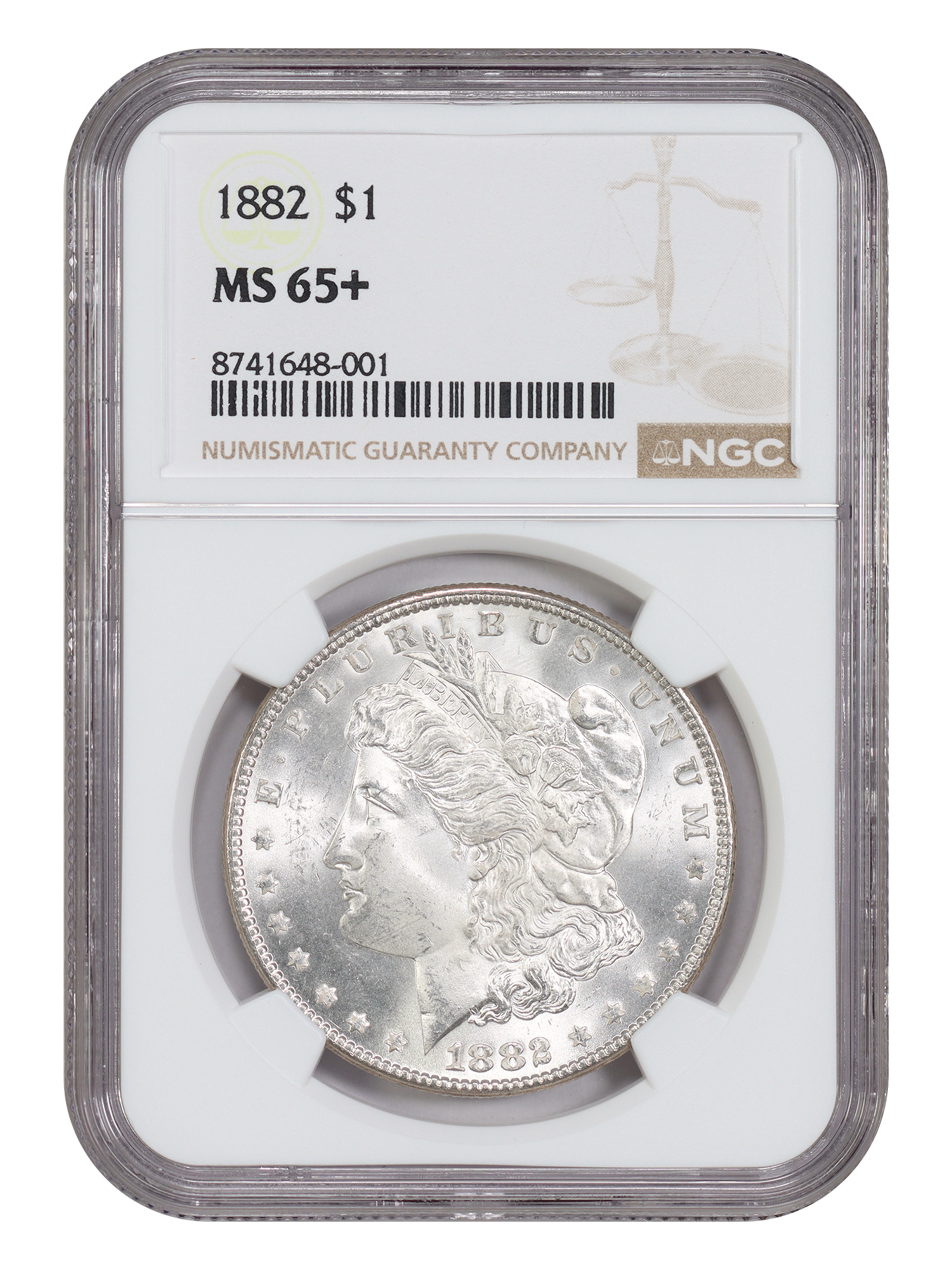 1882 $1 NGC MS65+