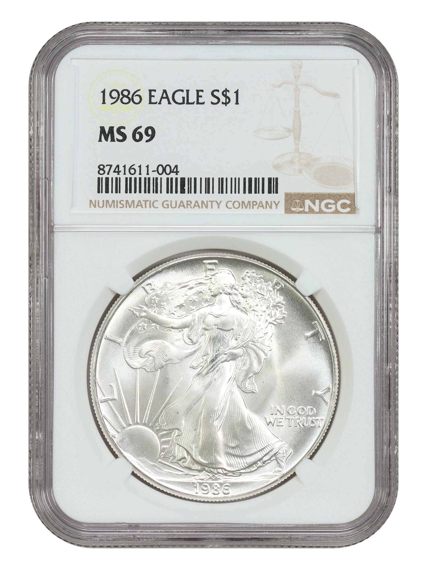1986 $1 Silver Eagle NGC MS69