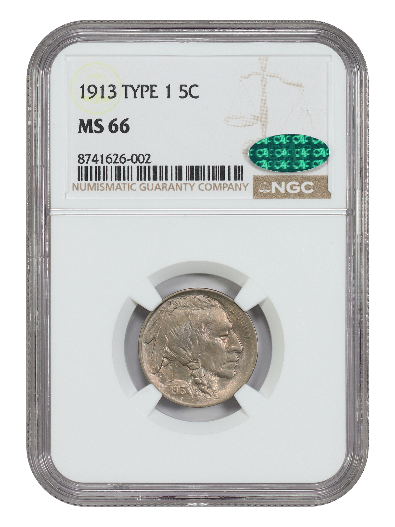 1913 5C NGC/CAC MS66 (Type 1)