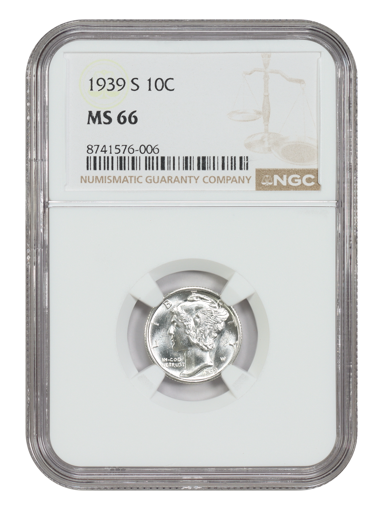 1939-S 10C NGC MS66