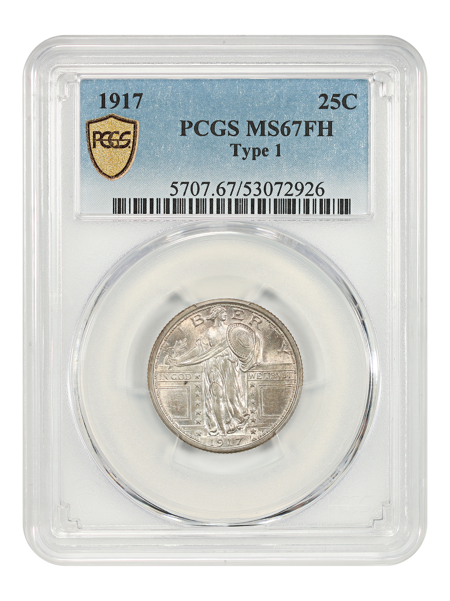 1917 25C PCGS MS67FH (Type 1)
