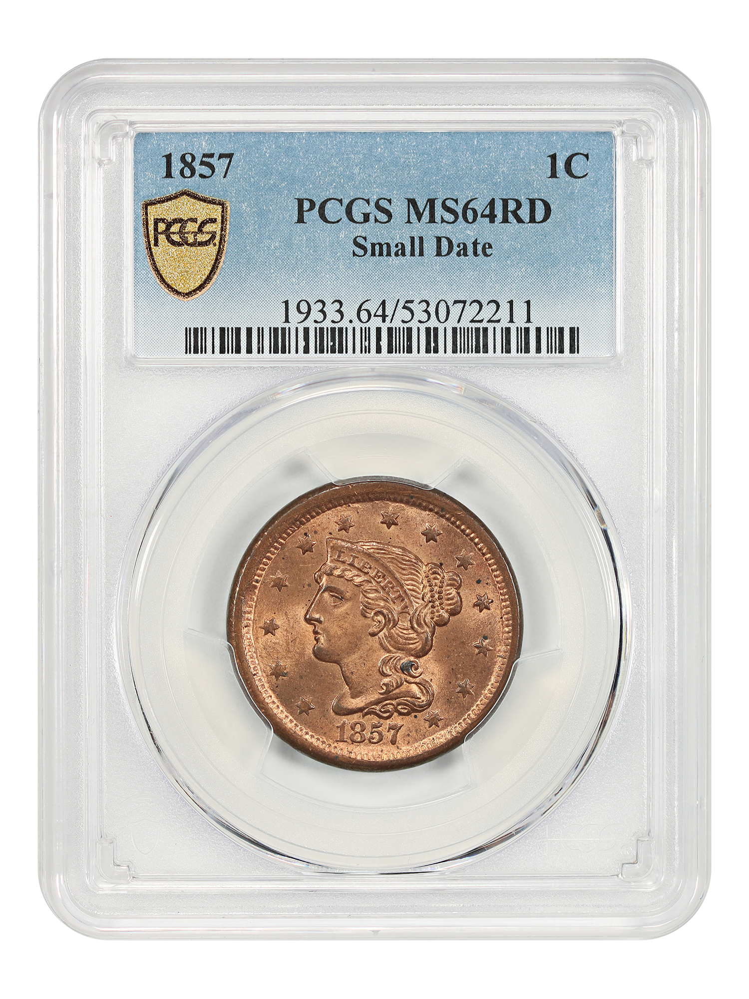 1857 1C Small Date, RD