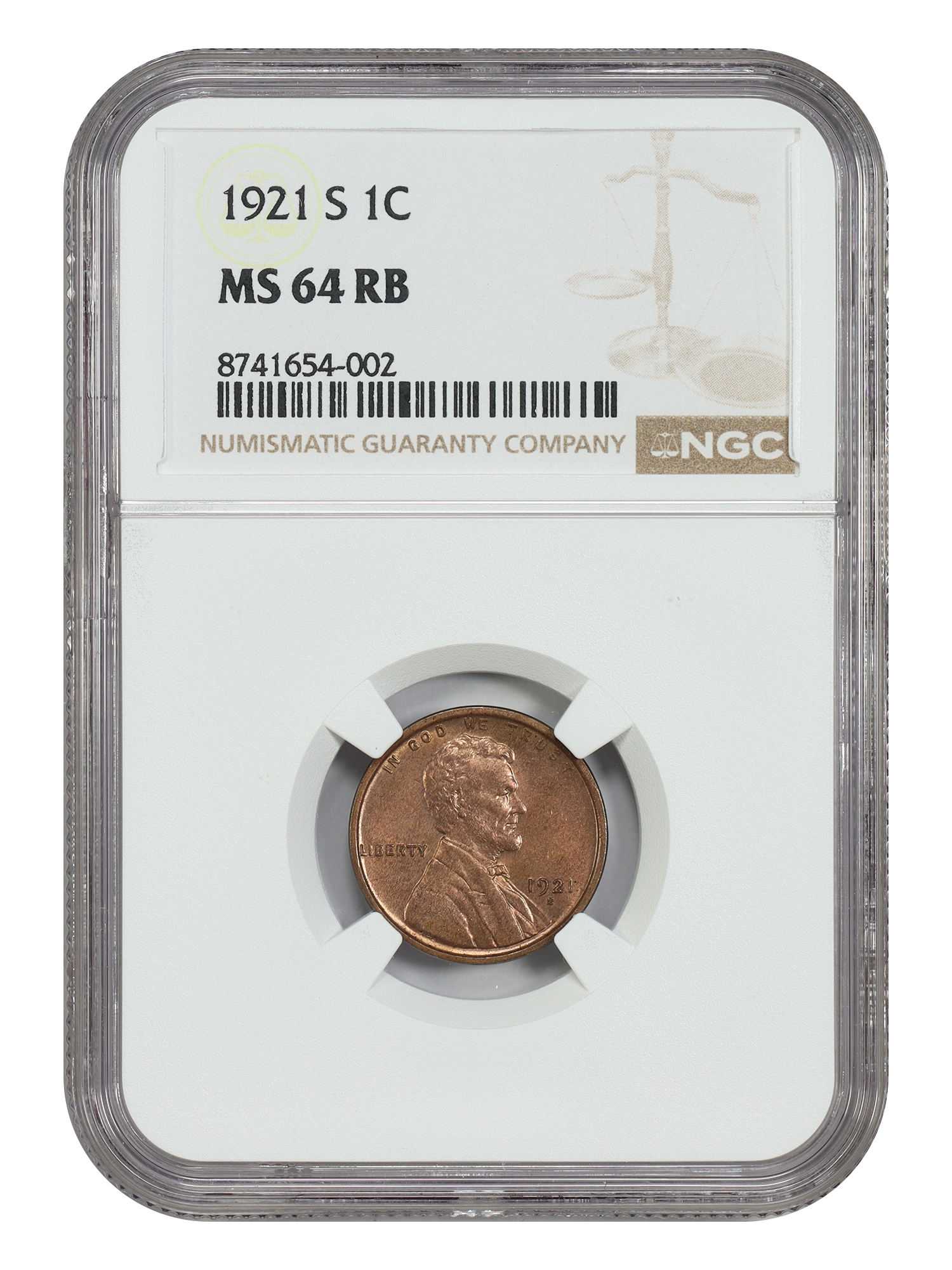 1921-S 1C NGC MS64RB