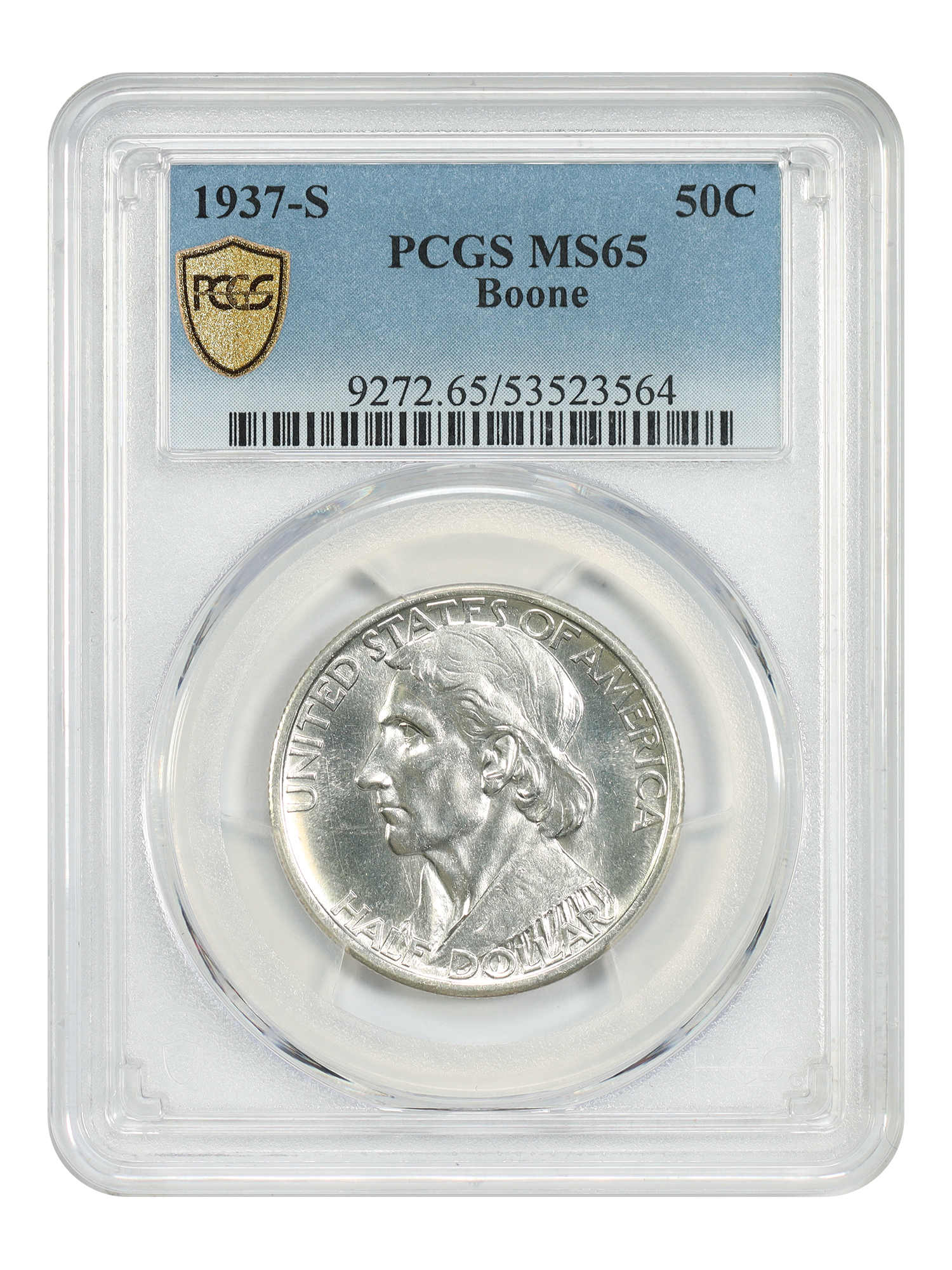 1937-S 50C Boone PCGS MS65