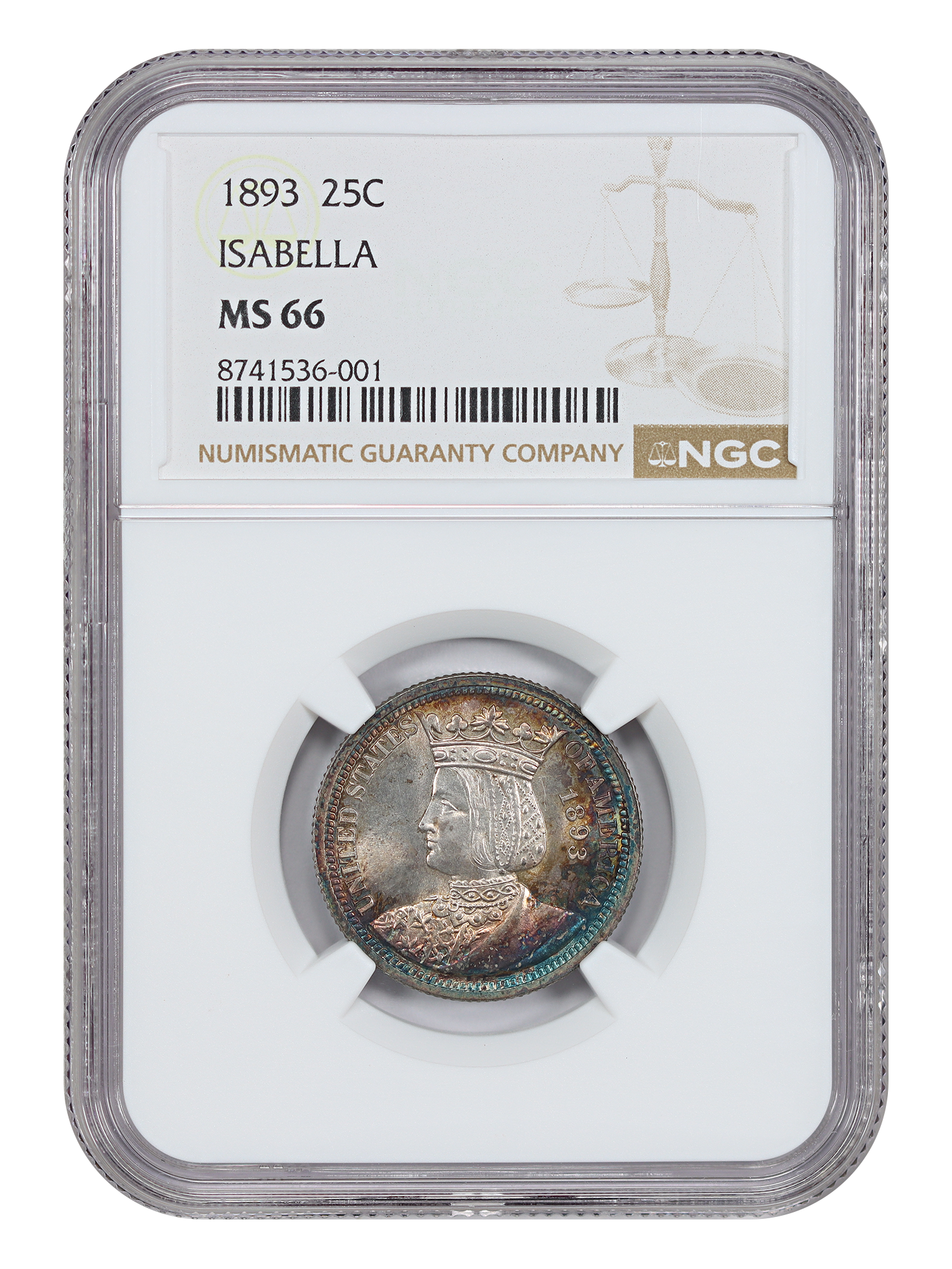 1893 25C Isabella NGC MS66