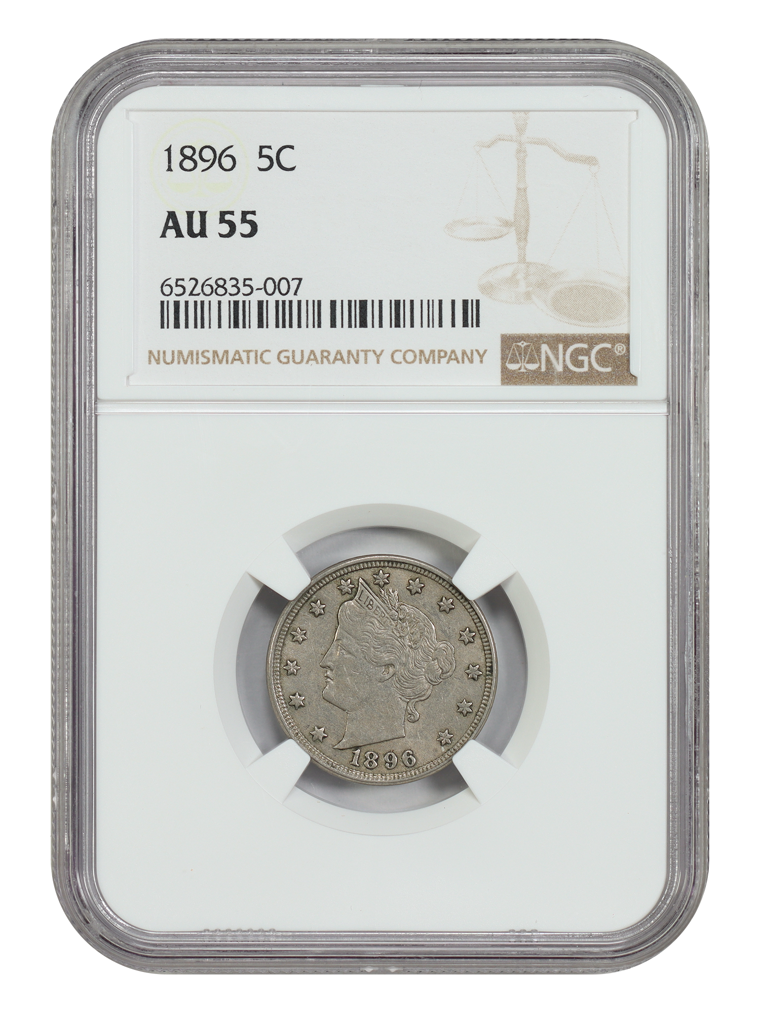1896 5C NGC AU55