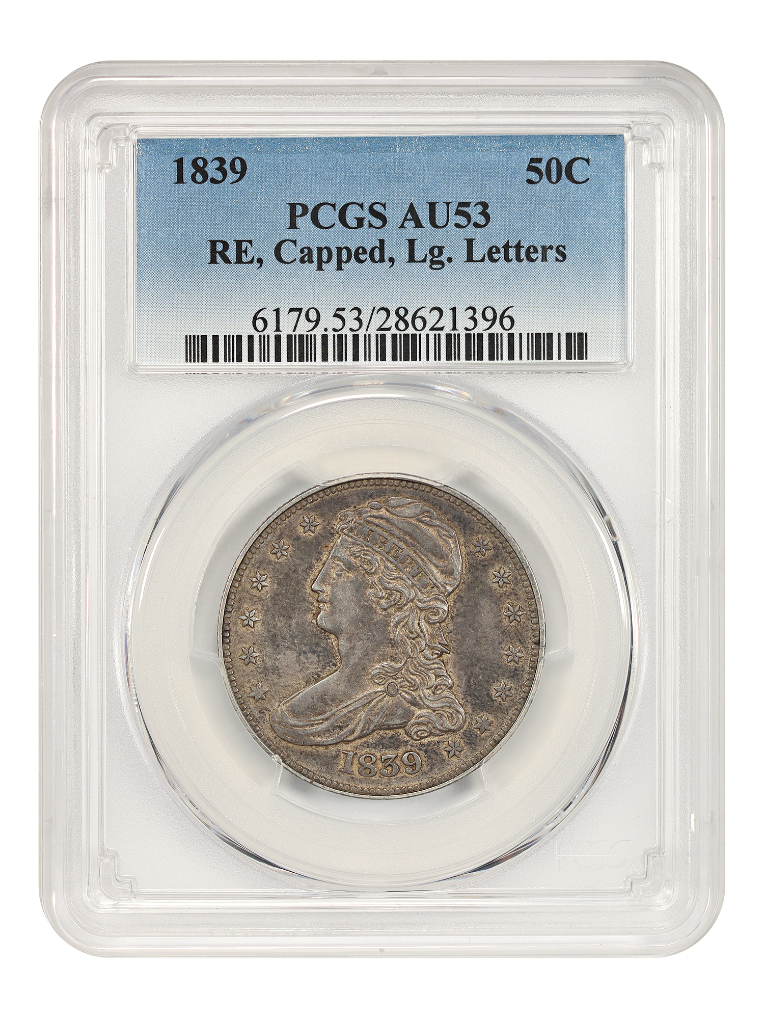 1839 50C Capped Bust