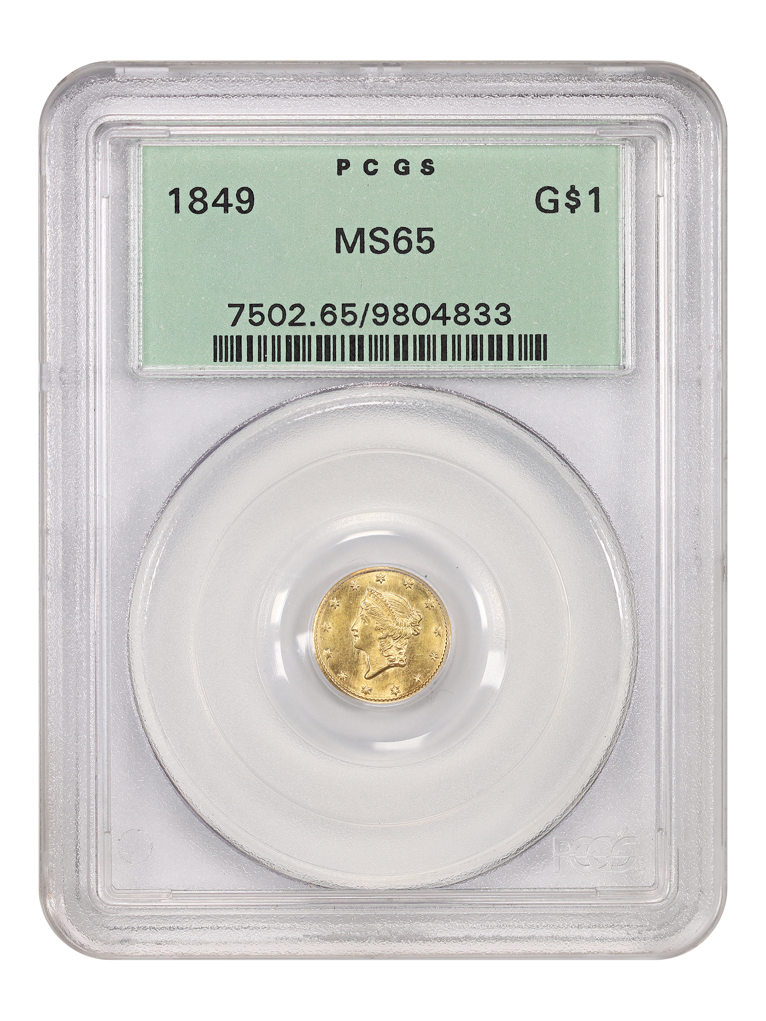 1849 G$1 Open Wreath