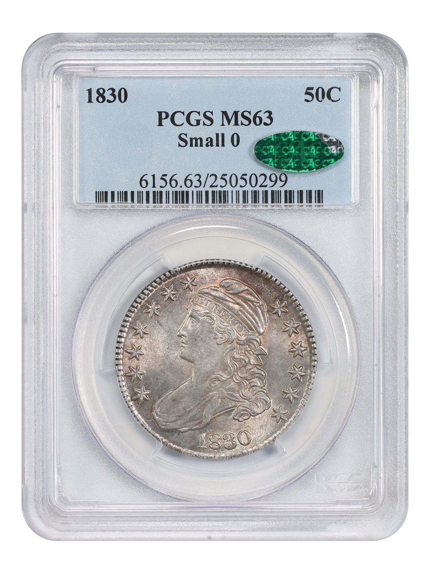 1830 50C PCGS/CAC MS63 (Small 0)