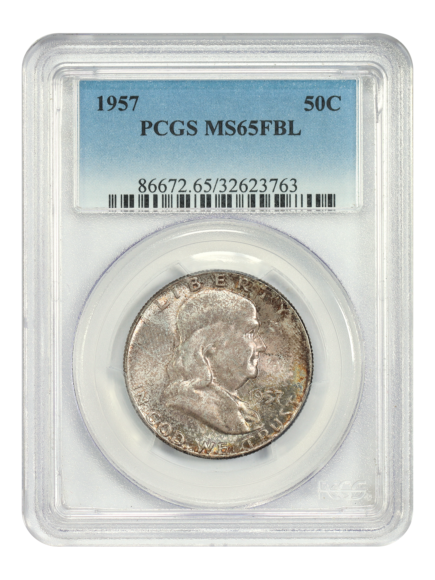 1957 50C PCGS MS65FBL