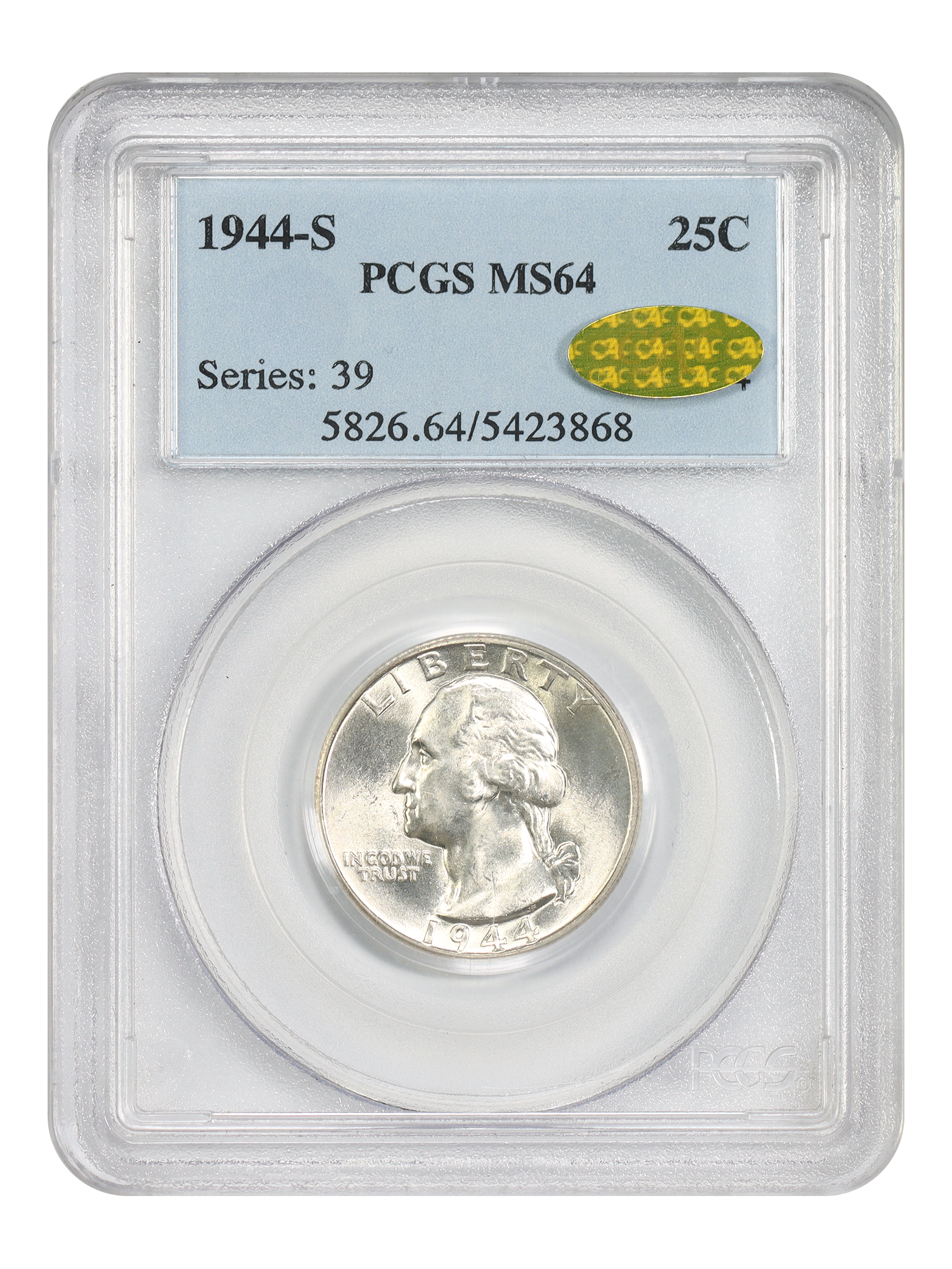1944-S 25C PCGS/CAC MS64 *Gold CAC*